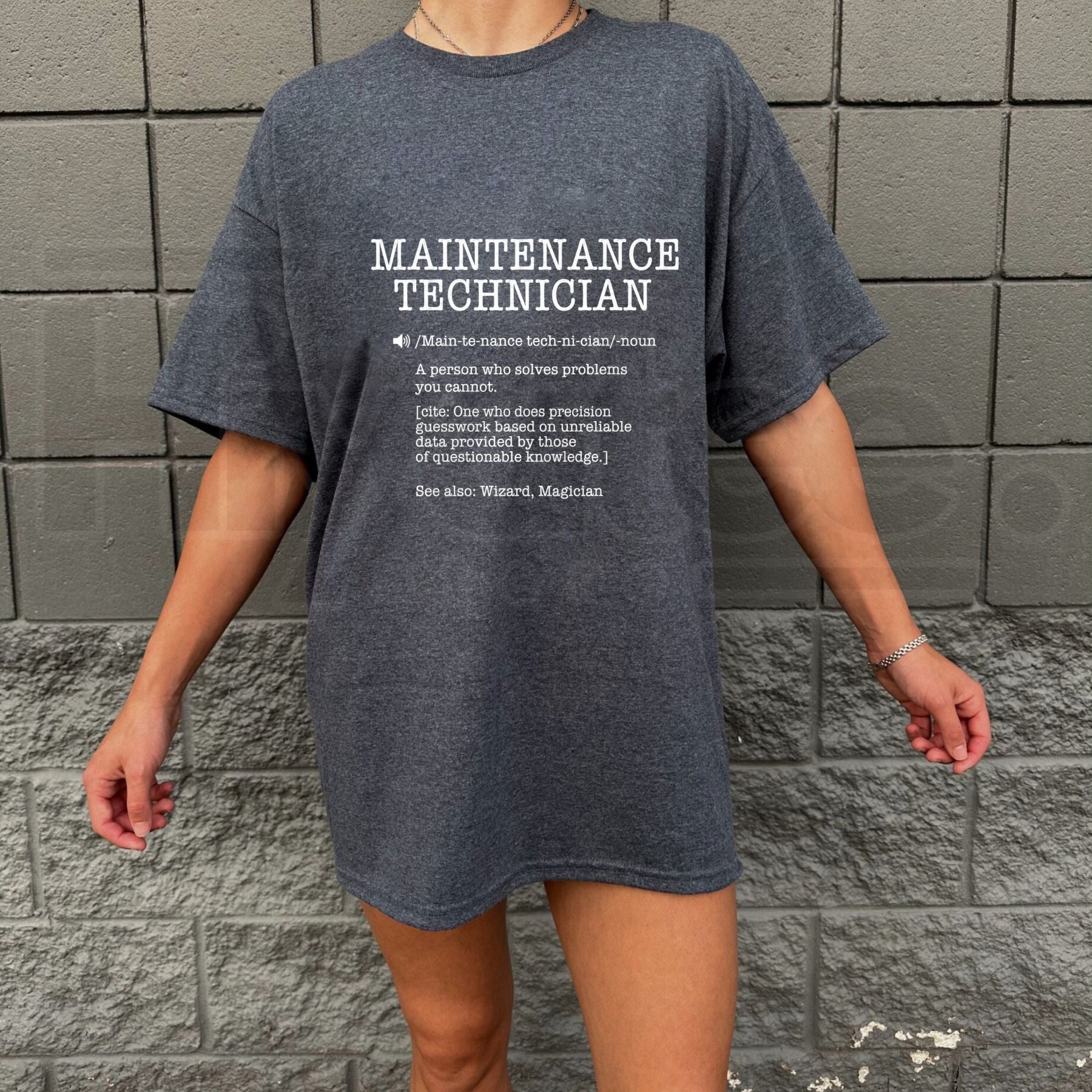Funny Maintenance Technician Definition T-Shirt – Mechanic & Trades Humor Tee