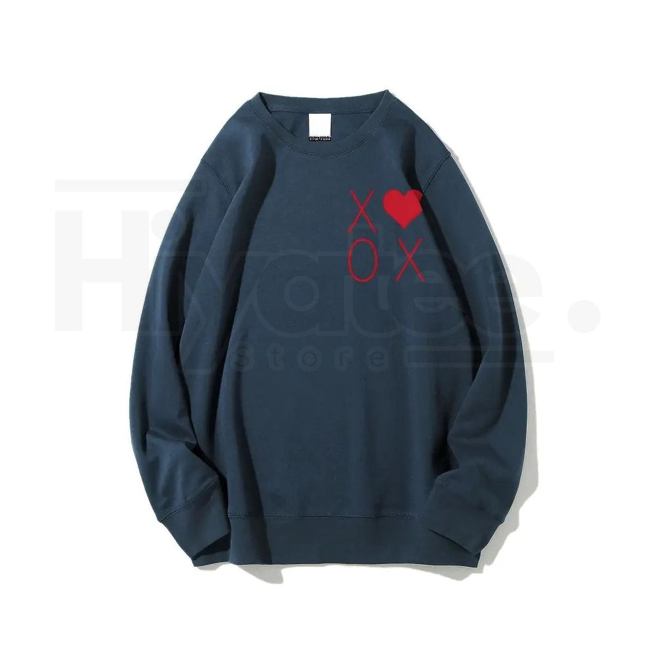 XOXO Heart Valentine's Day Sweatshirt: Trendy Women's Graphic Crewneck Pullover