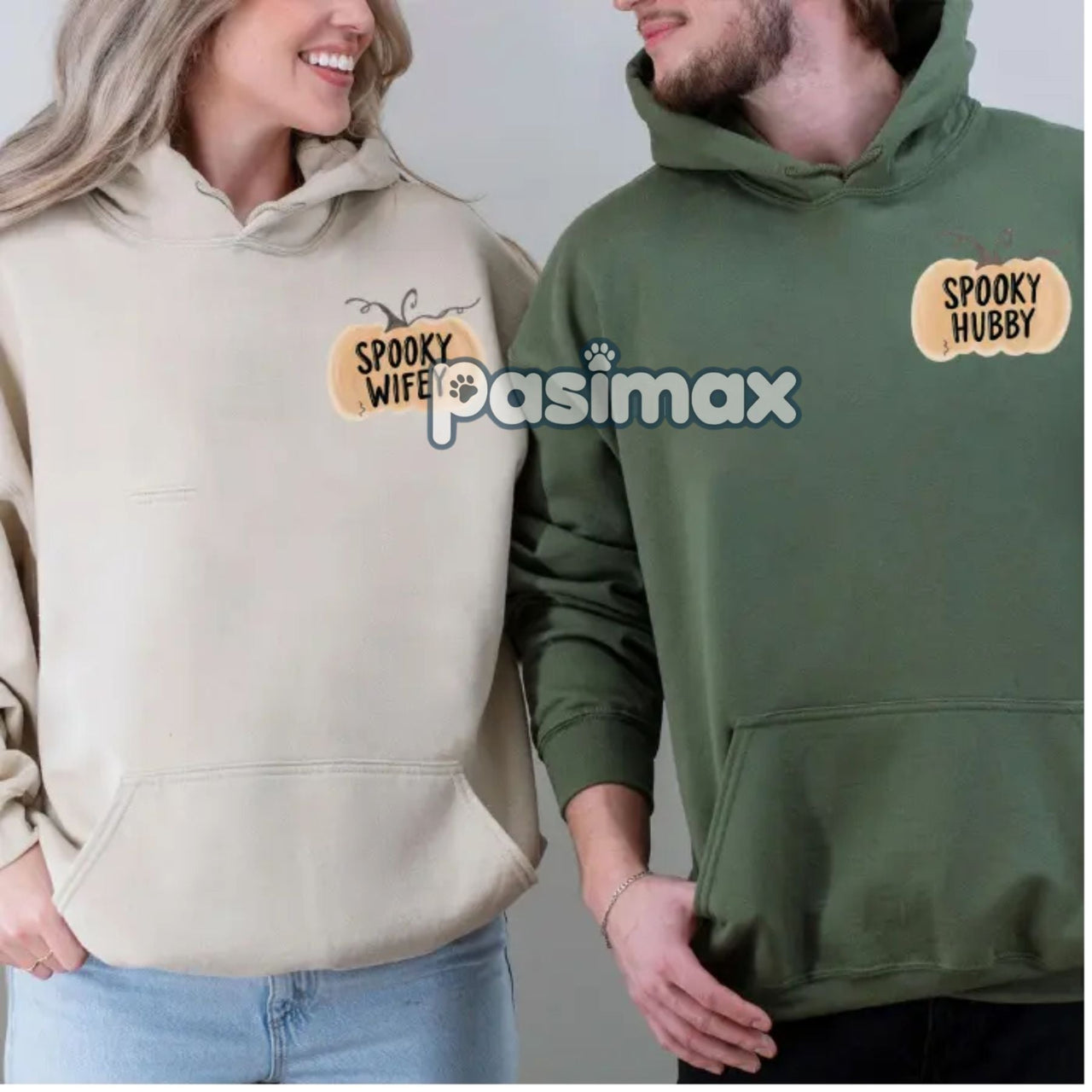 Wifey & Hubby Jason Hoodie – Halloween Couple Outfits, Spooky Wife Husband Pullover