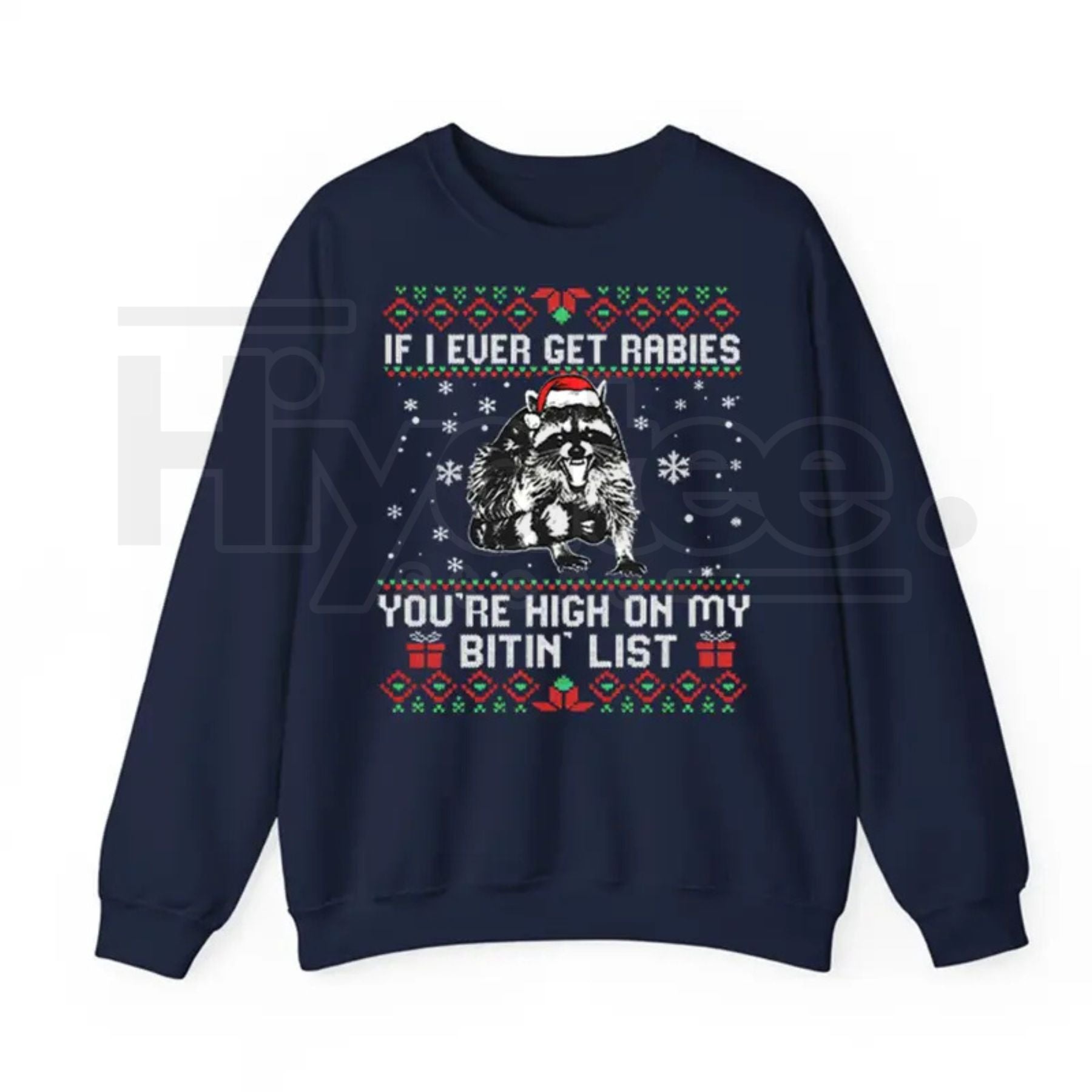 Funny Christmas Raccoon Sweatshirt: 