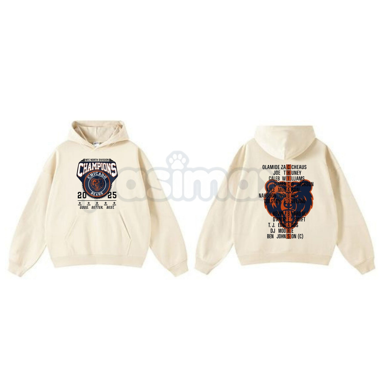 Chicago Bears NFC Champions Vintage Hoodie – Monsters of the Midway Tribute, Retro Football Streetwear, Unisex Pullover
