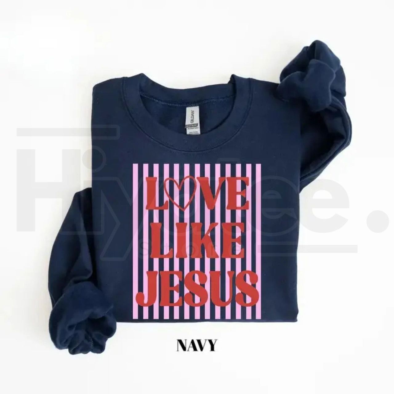 Love Like Jesus Sweatshirt: Trendy Preppy Pink & Red Valentine Christian Shirt