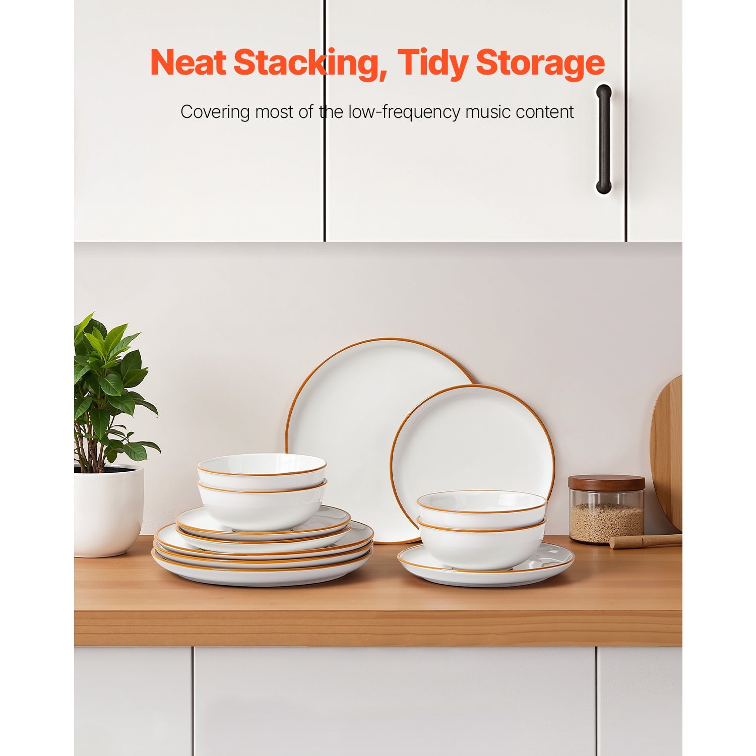12 PCS Dinnerware Set Ceramic Plates and Bowls Sets Service for 4 White