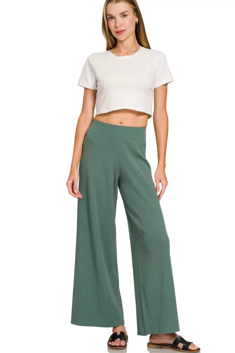 Zenana Viscose Sweater Top & Pants Set