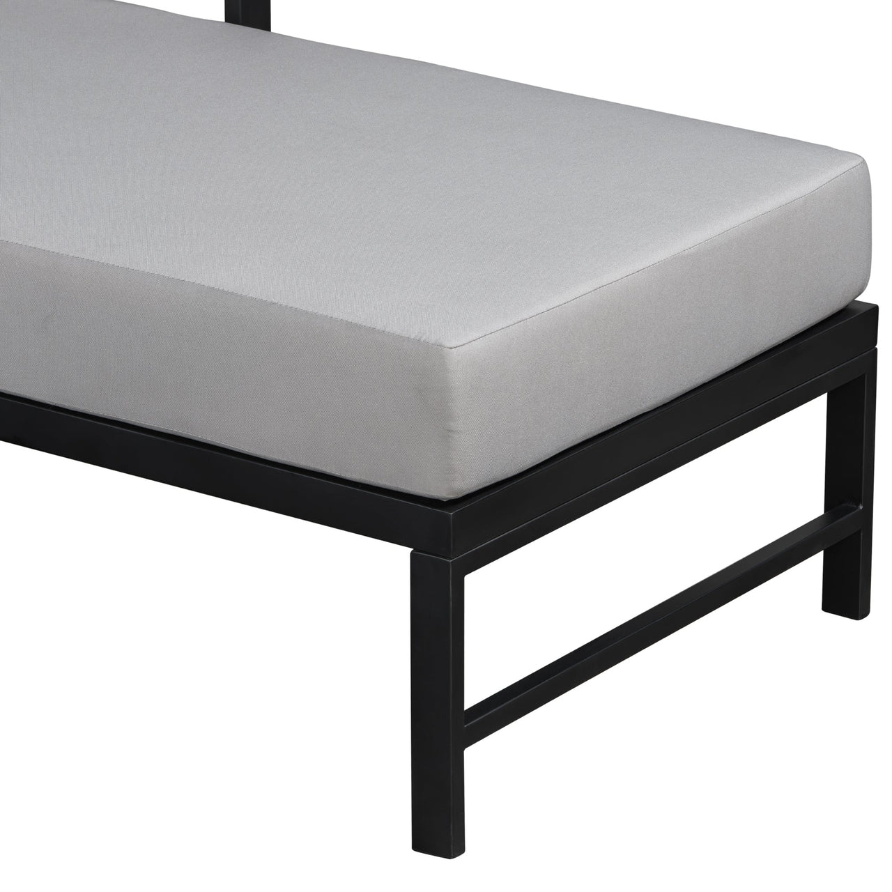 U_style Outdoor L-Shaped Sofa with Iron Frame,Weather-Resistant Patio Sofa Set with Ultra-Thick Cushions,Comfortable Seating for 3,Ideal for Patio, Balcony,and Garden