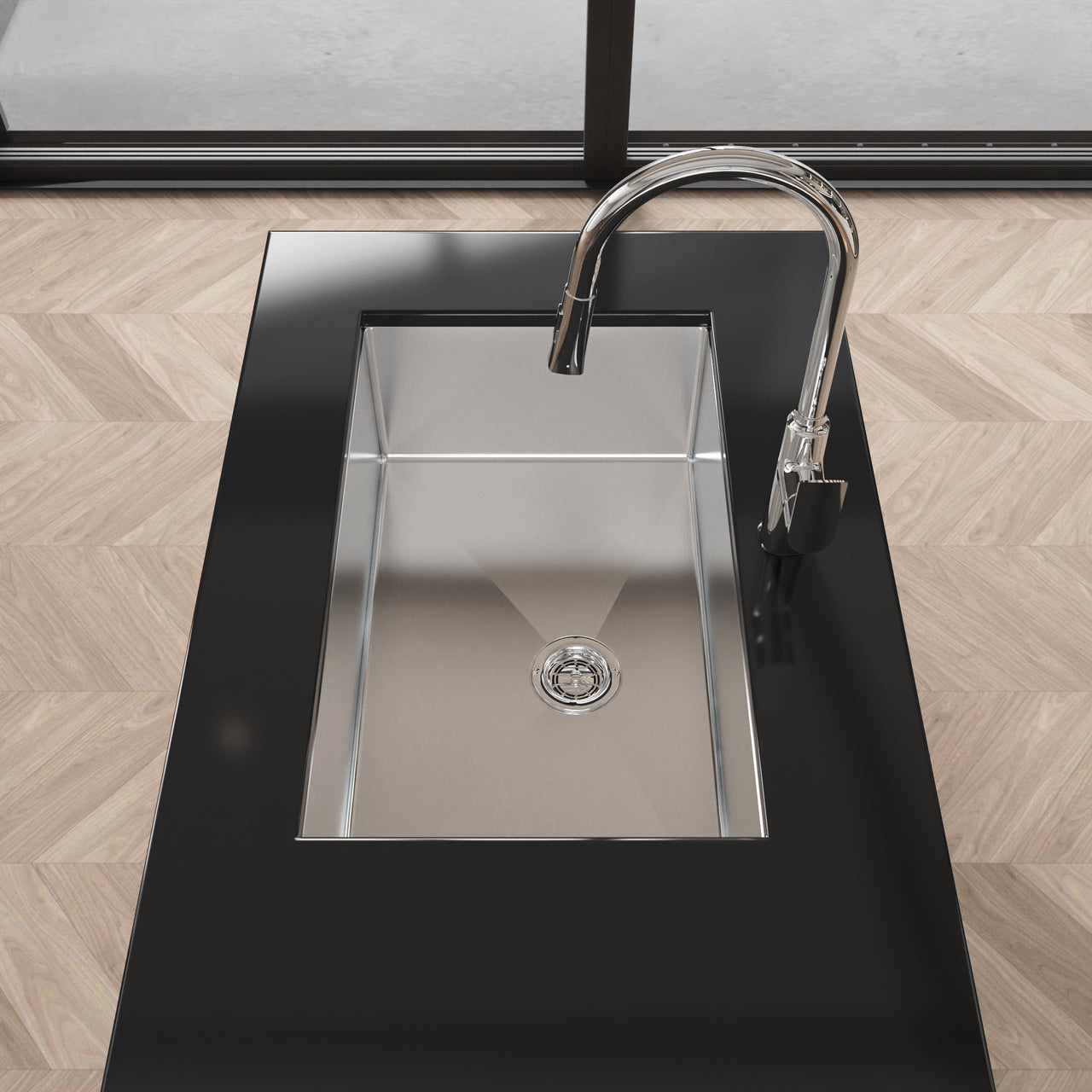 Stainless Steel Kitchen Sink, 30″x19″ Drop In Single Bowl, Undermount Handmade Sink in Brushed Nickel, with US Standard Drain and Hook, LS-SSBR05