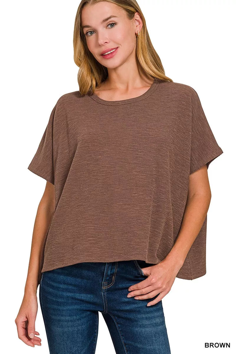 Zenana Cotton Slub Oversized Tee