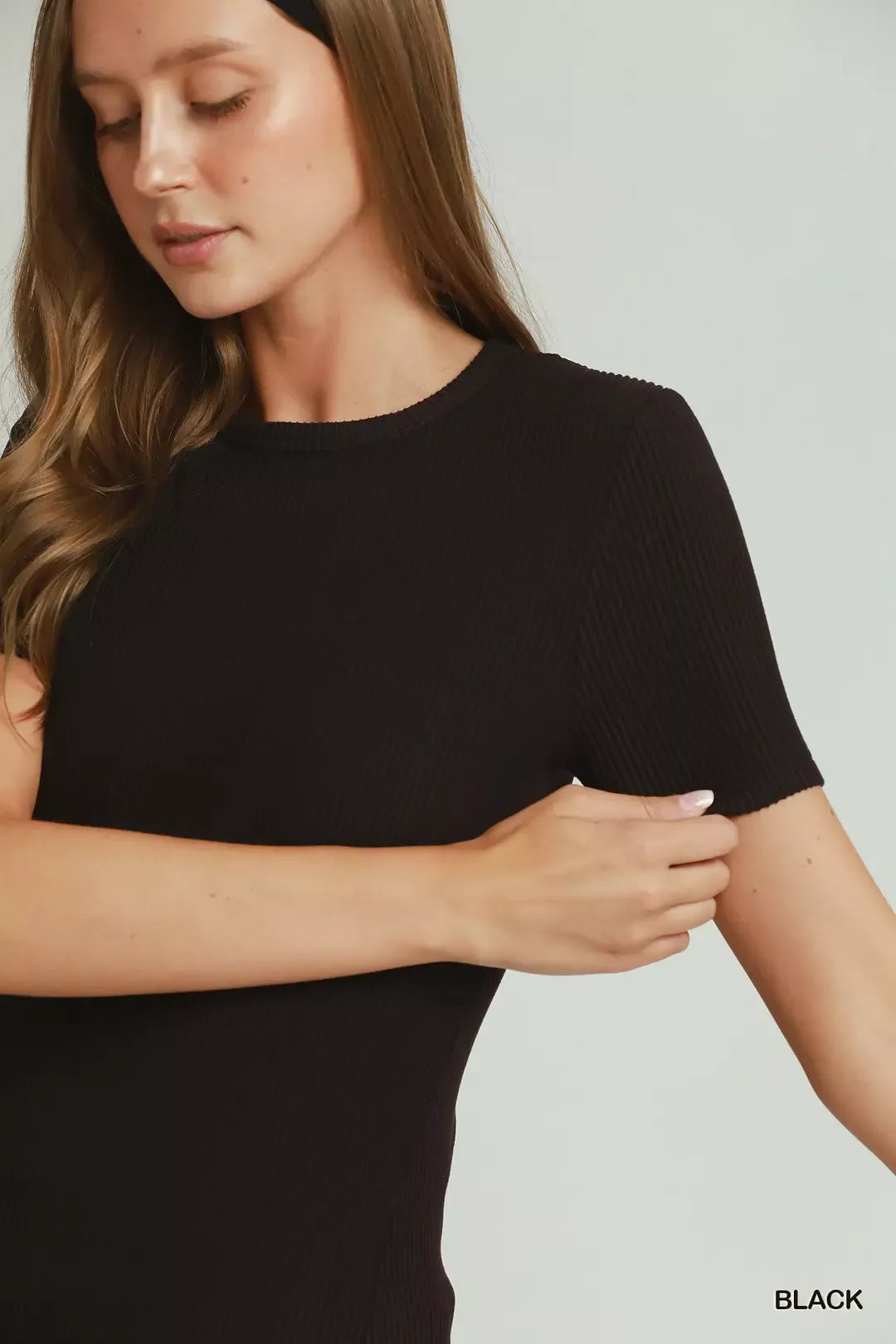 Umgee Brushed Rib Short Sleeve Top