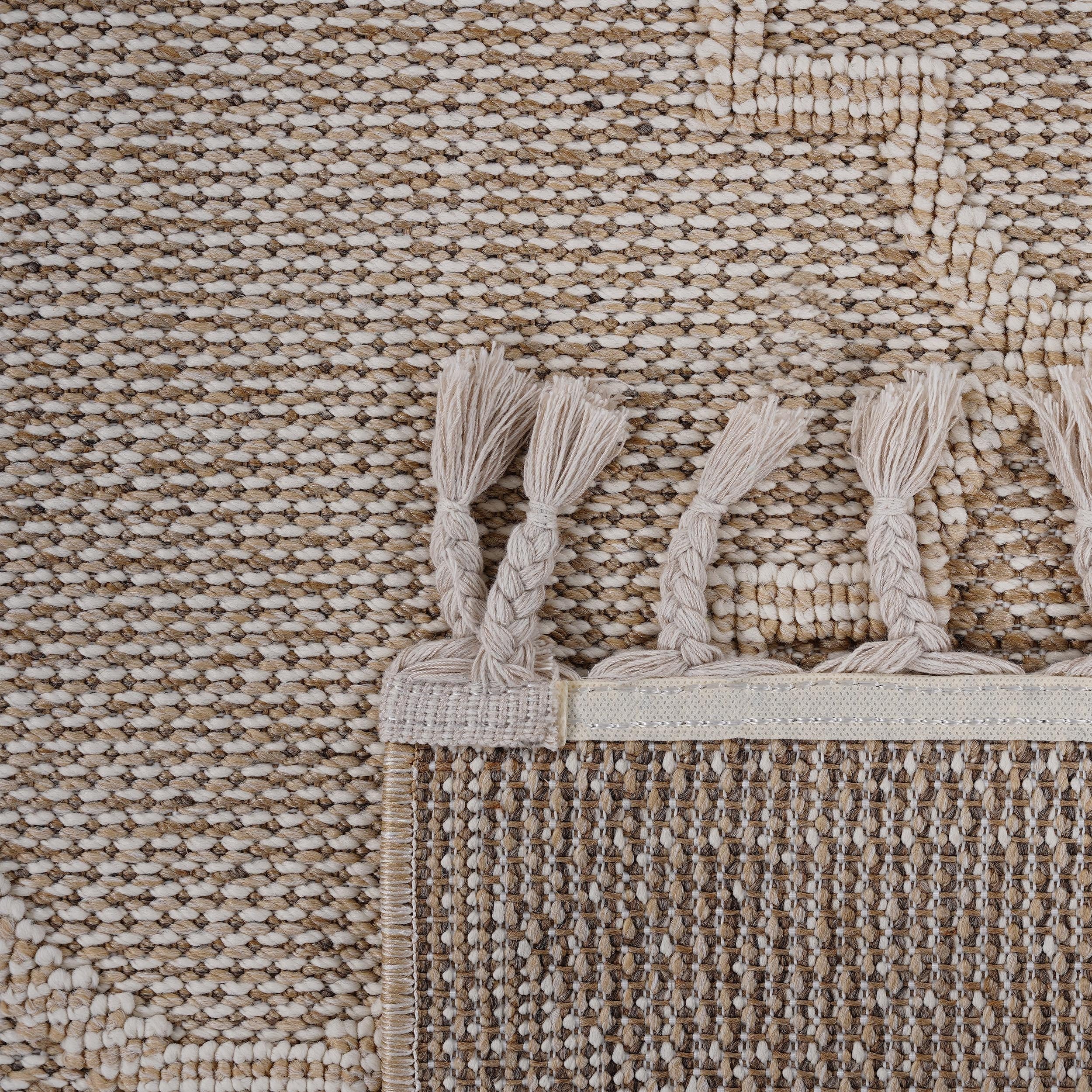 NAAR Guros Collection 2X8 Cream / Trellis Indoor / Outdoor Runner Rug