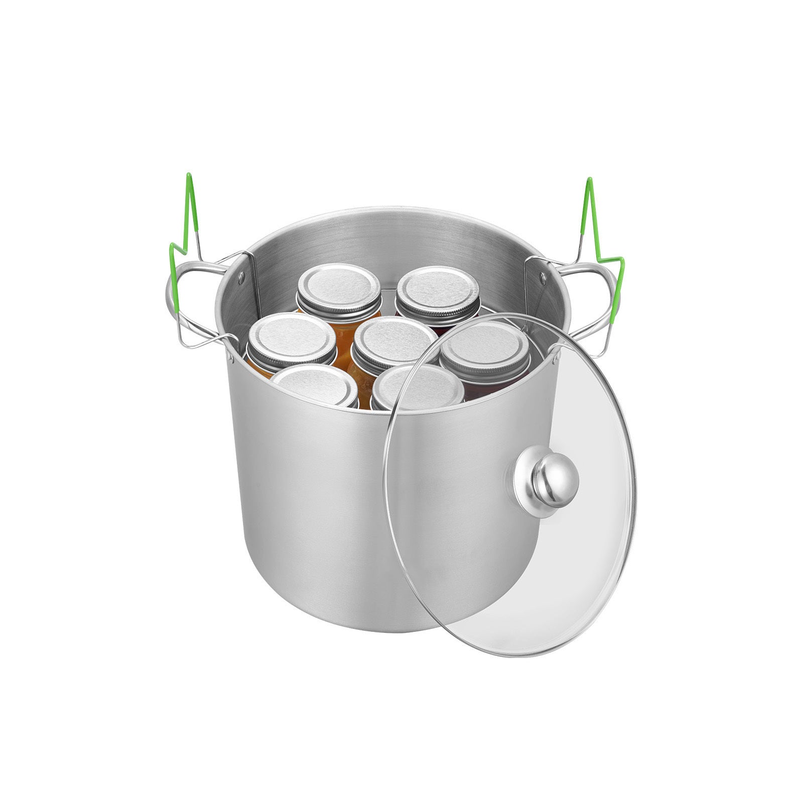 Canning Pot with Rack and Glass Lid 21 QT Stainless Steel Waterbath Canner