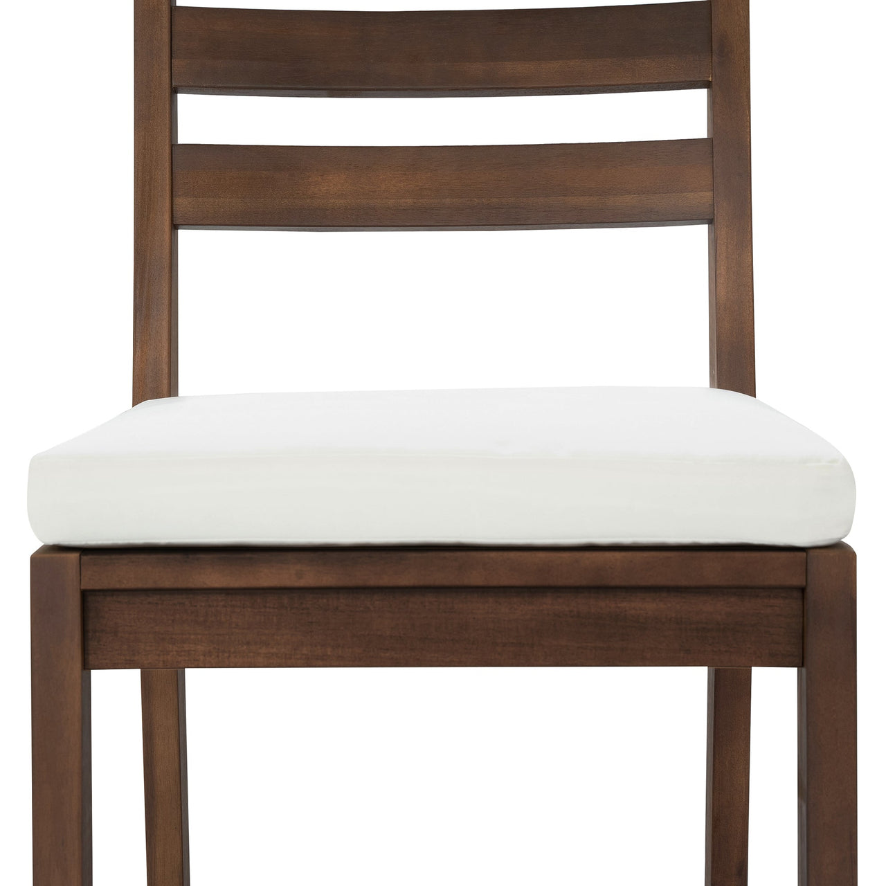 TREXM Rustic Patio Bar Set with Ergonomic Chairs, Solid Wood Slatted Tabletop in Mocha+Beige Cushion