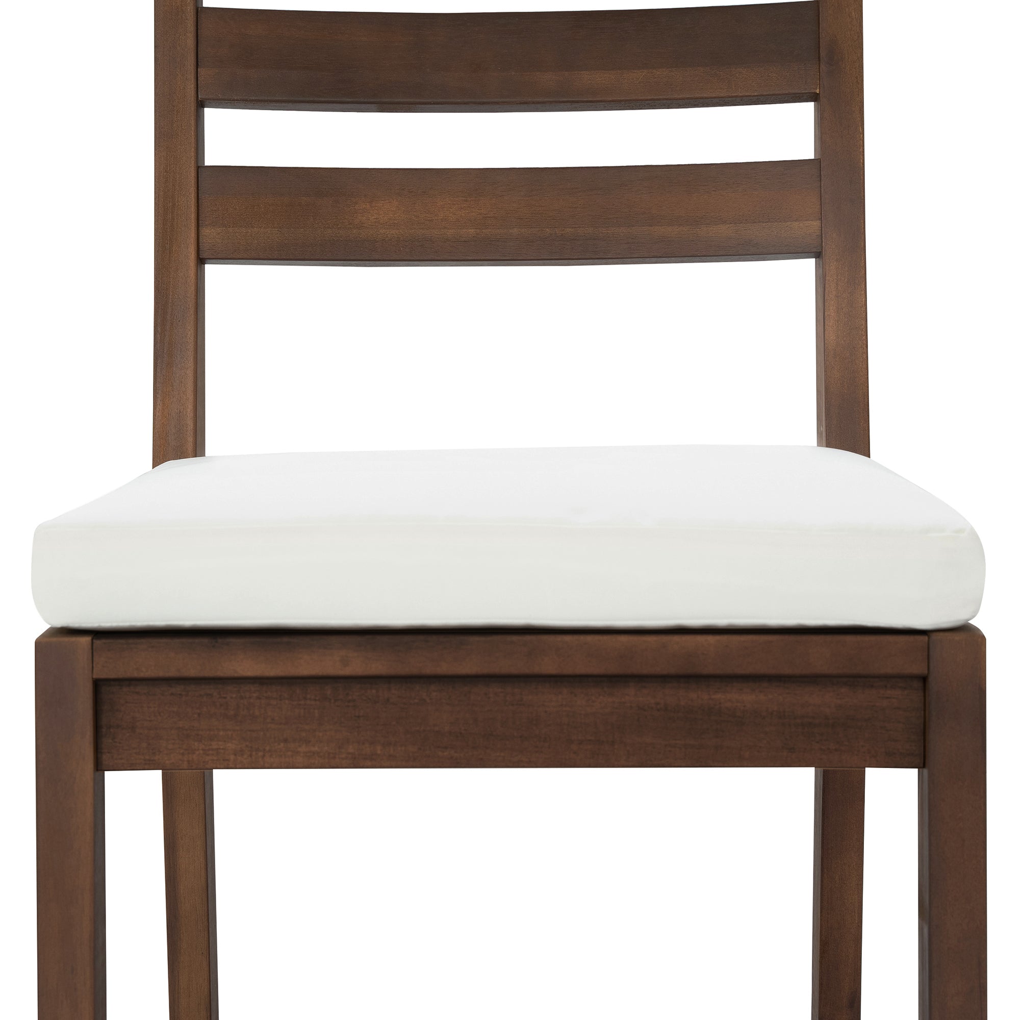 TREXM Rustic Patio Bar Set with Ergonomic Chairs, Solid Wood Slatted Tabletop in Mocha+Beige Cushion