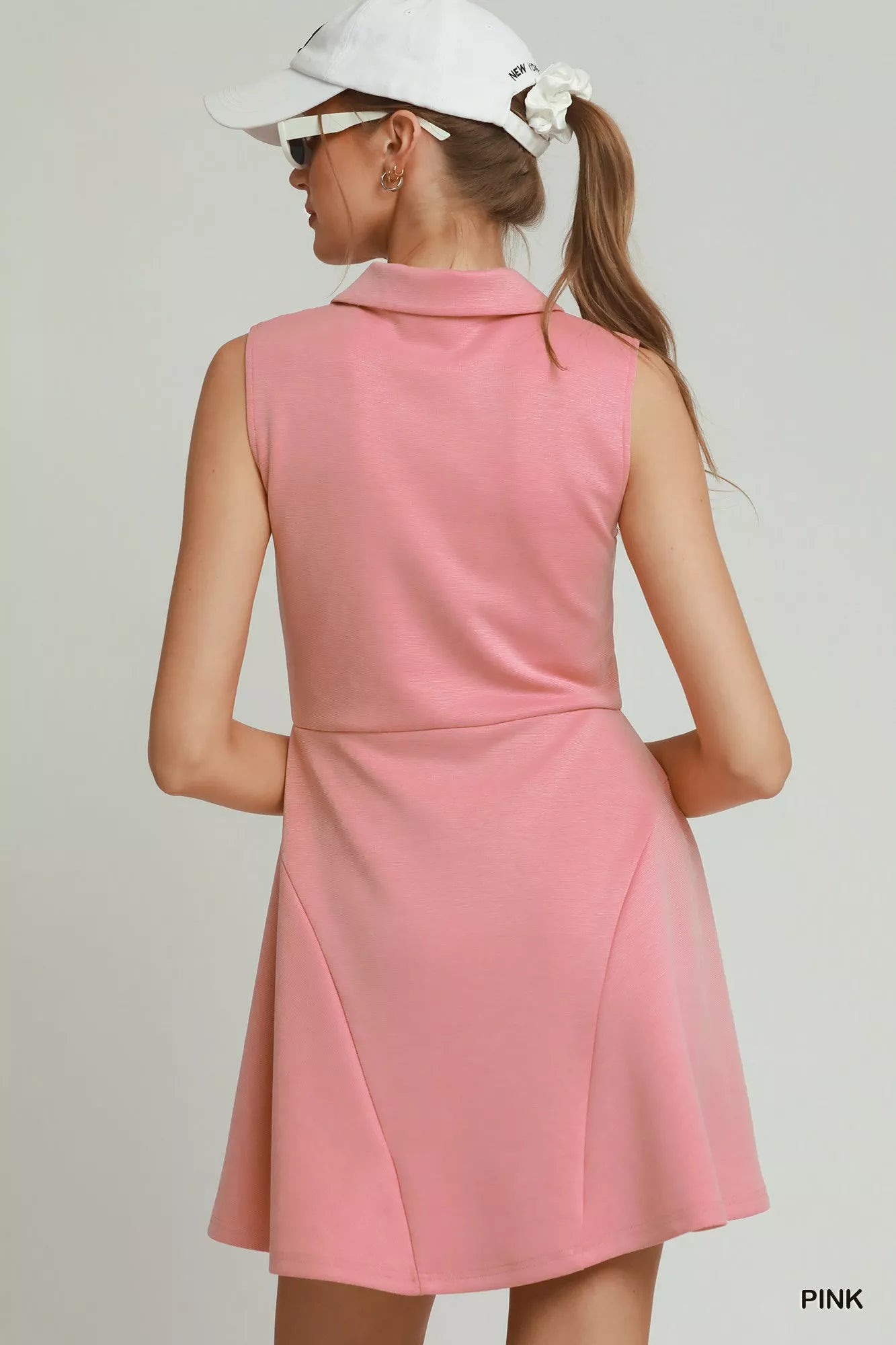 Umgee Collared Quarter Zip Tennis Dress