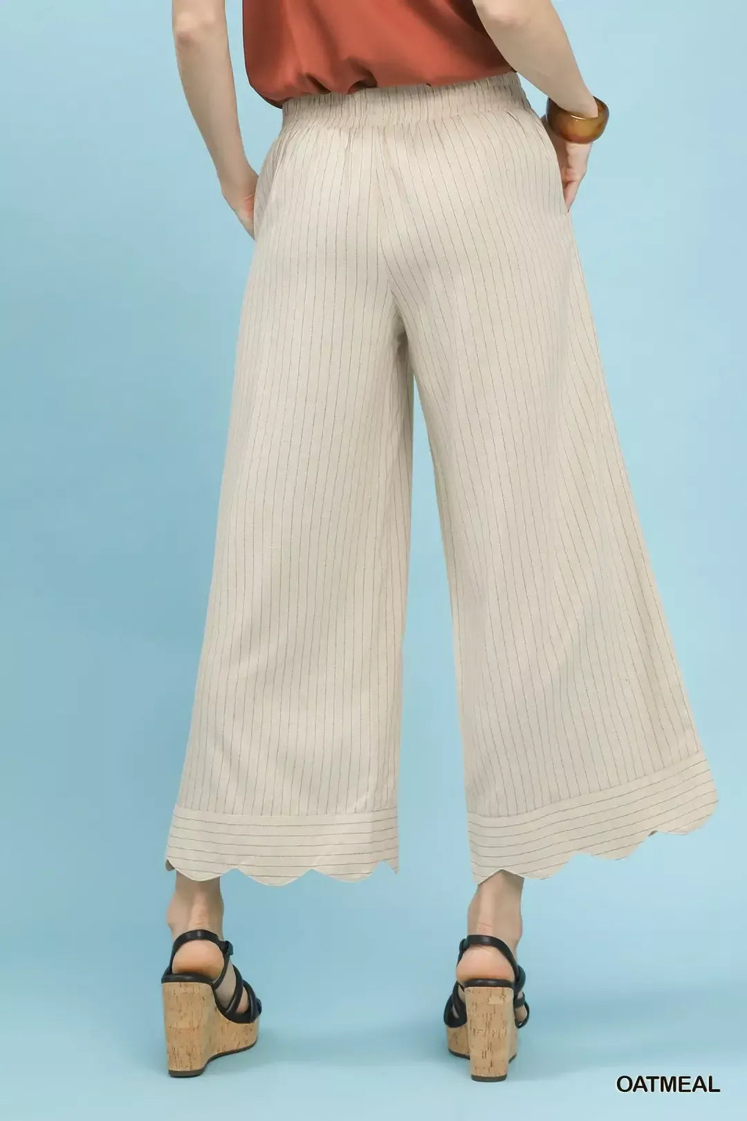 Umgee Pinstripe Wide Leg Pants