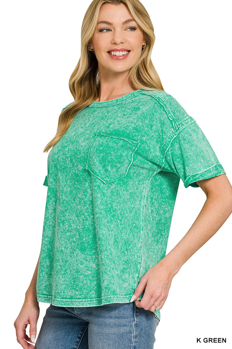 Zenana Halo Washed Relaxed Fit Tee