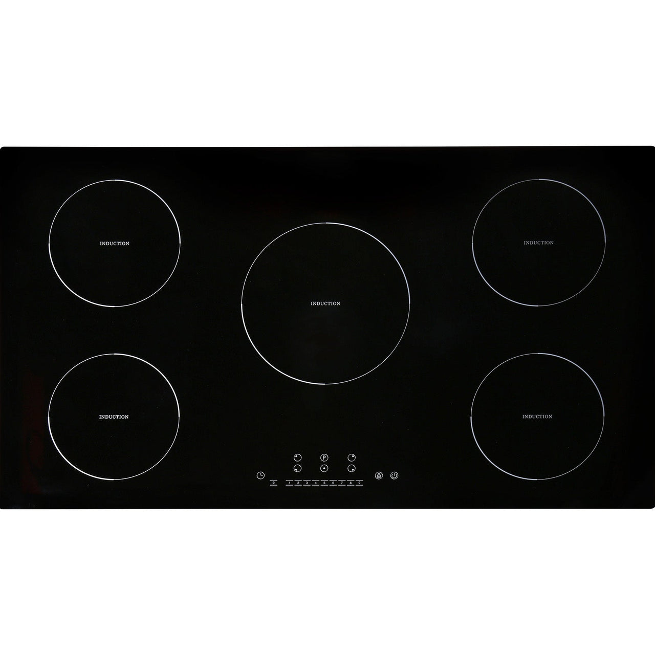 Electric Cooktop, 5 Burners, 36'' Induction Stove Top, Built-in Magnetic Cooktop 9200W, 9 Heating Level Multifunctional Burner, LED Touch Screen w/ Child Lock & Over-Temperature Protection