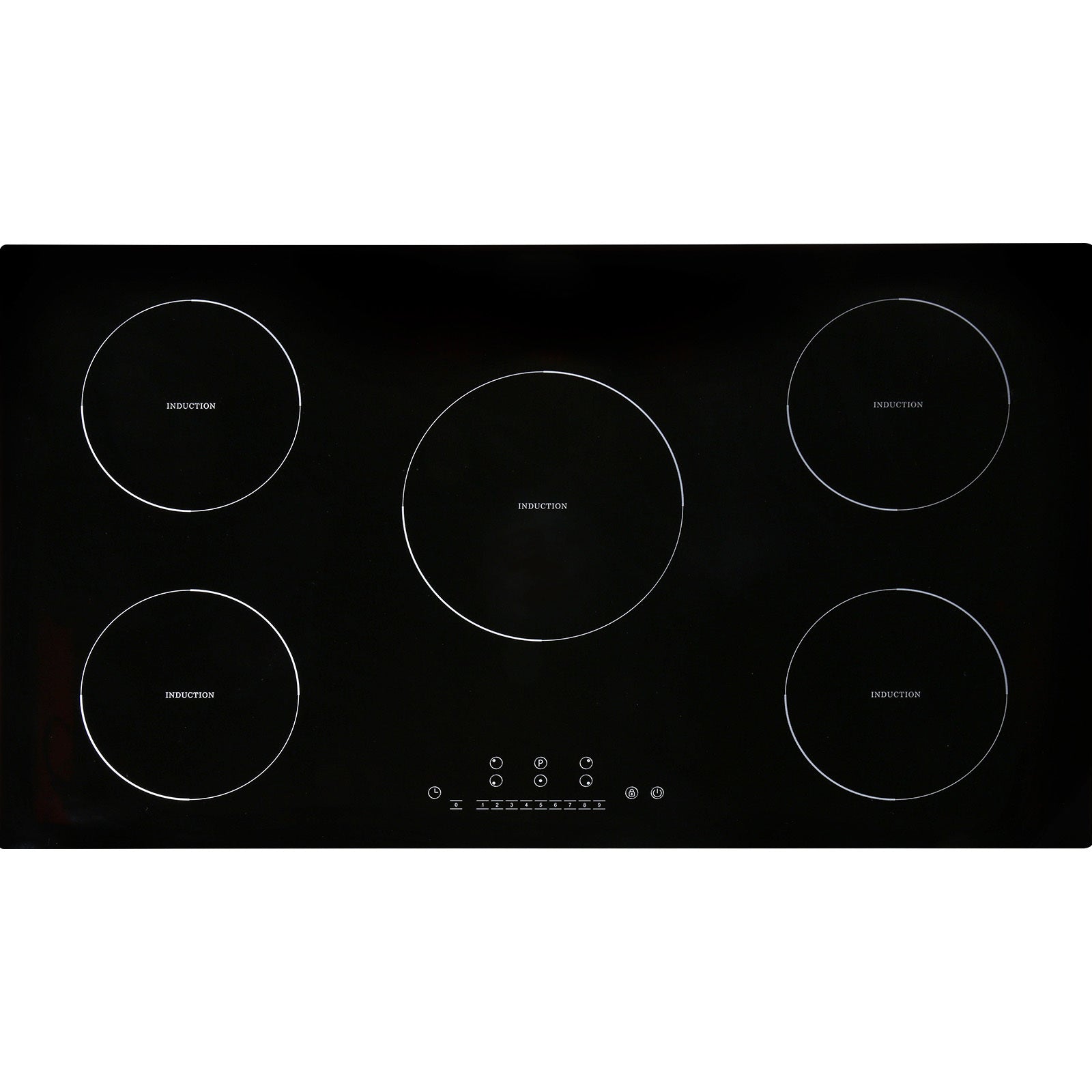 Electric Cooktop, 5 Burners, 36'' Induction Stove Top, Built-in Magnetic Cooktop 9200W, 9 Heating Level Multifunctional Burner, LED Touch Screen w/ Child Lock & Over-Temperature Protection