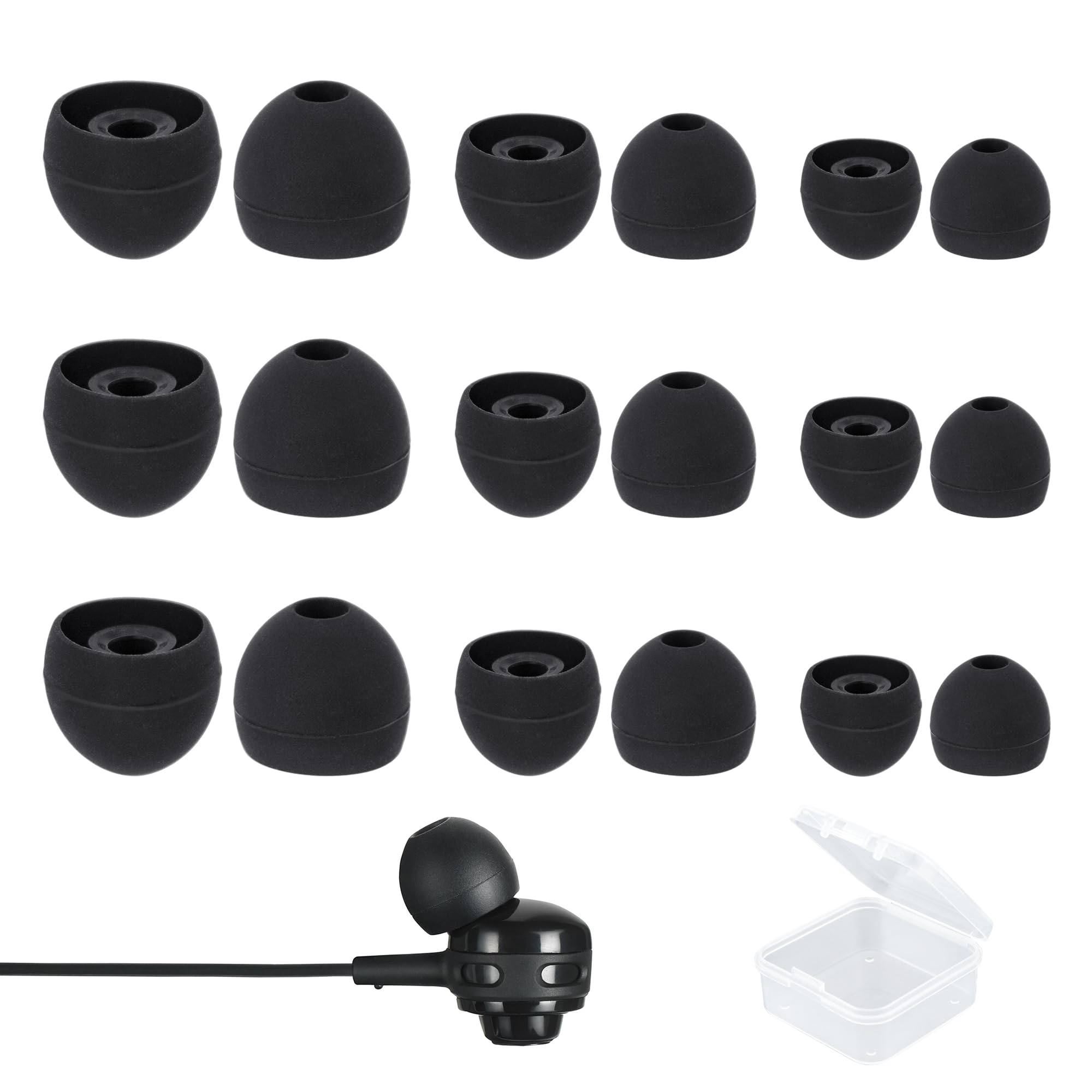 BlingKingdom 9 Pairs Replacement Earbuds Silicone Earbud Tips Earbuds Cap Earbud Cushions for Most in-Ear Earbuds 3 Different Size (S/M/L)