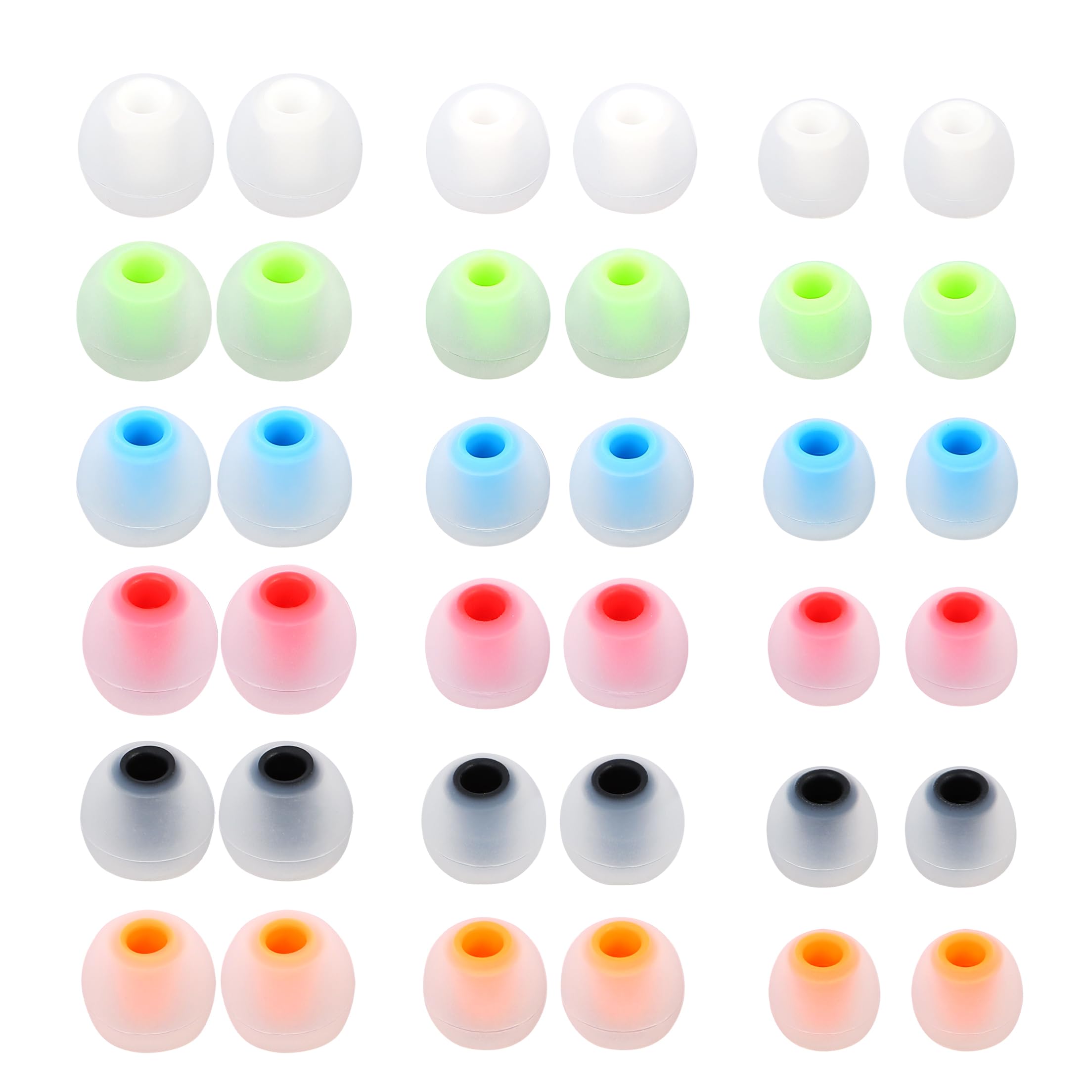 MQIMY Earbud Replacement Tips Silicone Earbud Tips Earbud Covers Fit Most in-Ear Earbuds(Inner Hole 3.8mm -5.1mm) Headphone Ear Tips Earbud Rubber Tips 18 Pairs S M L