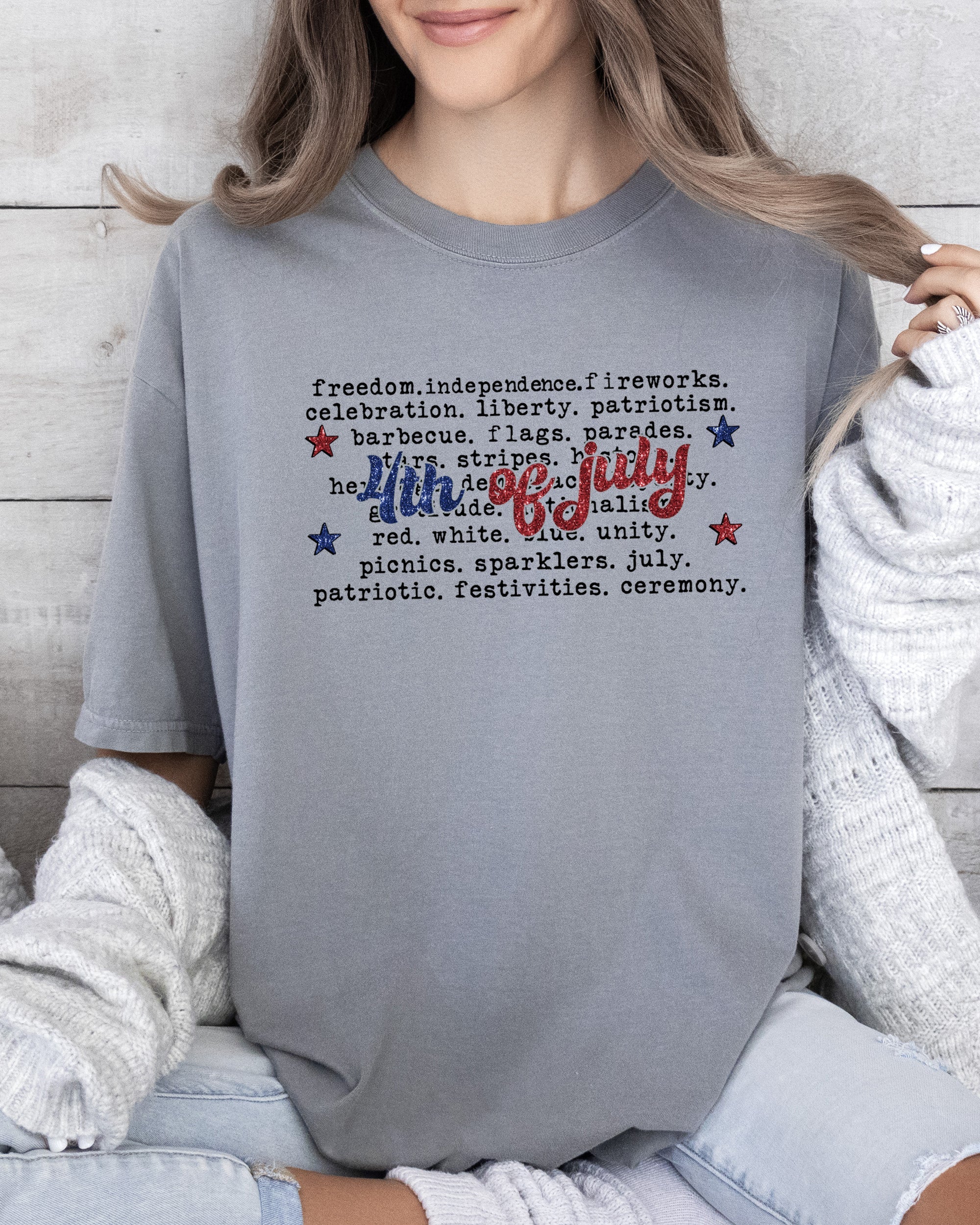 4th of July America USA Retro Patriotic Independence Day Fourth of July Comfort Colors Tee