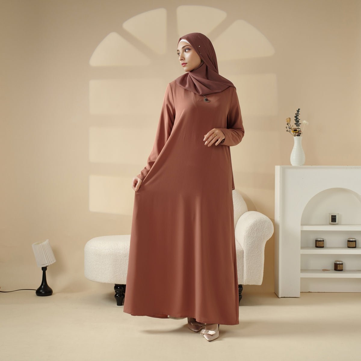 5-Piece Set Farasha Abaya, Premium Farasha Textured Open Abaya (MOA095)