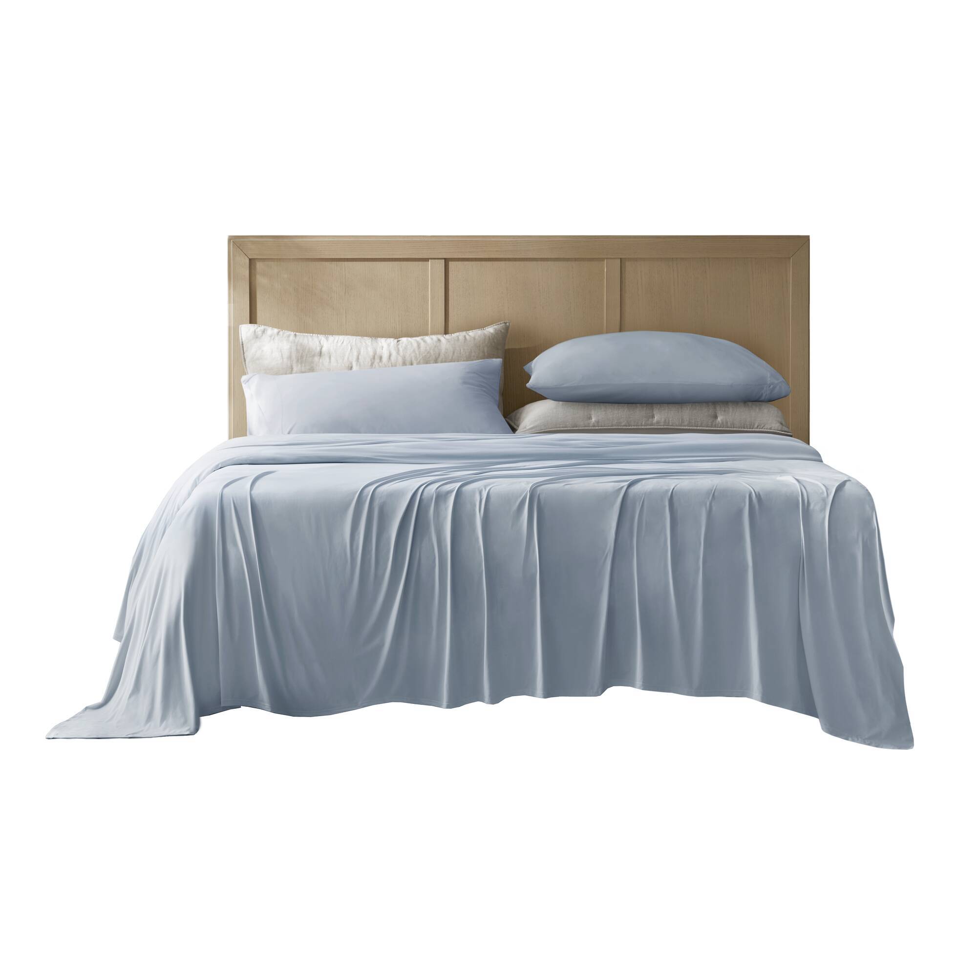 4-Piece Queen Stretch Jersey Sheet Set,Blue