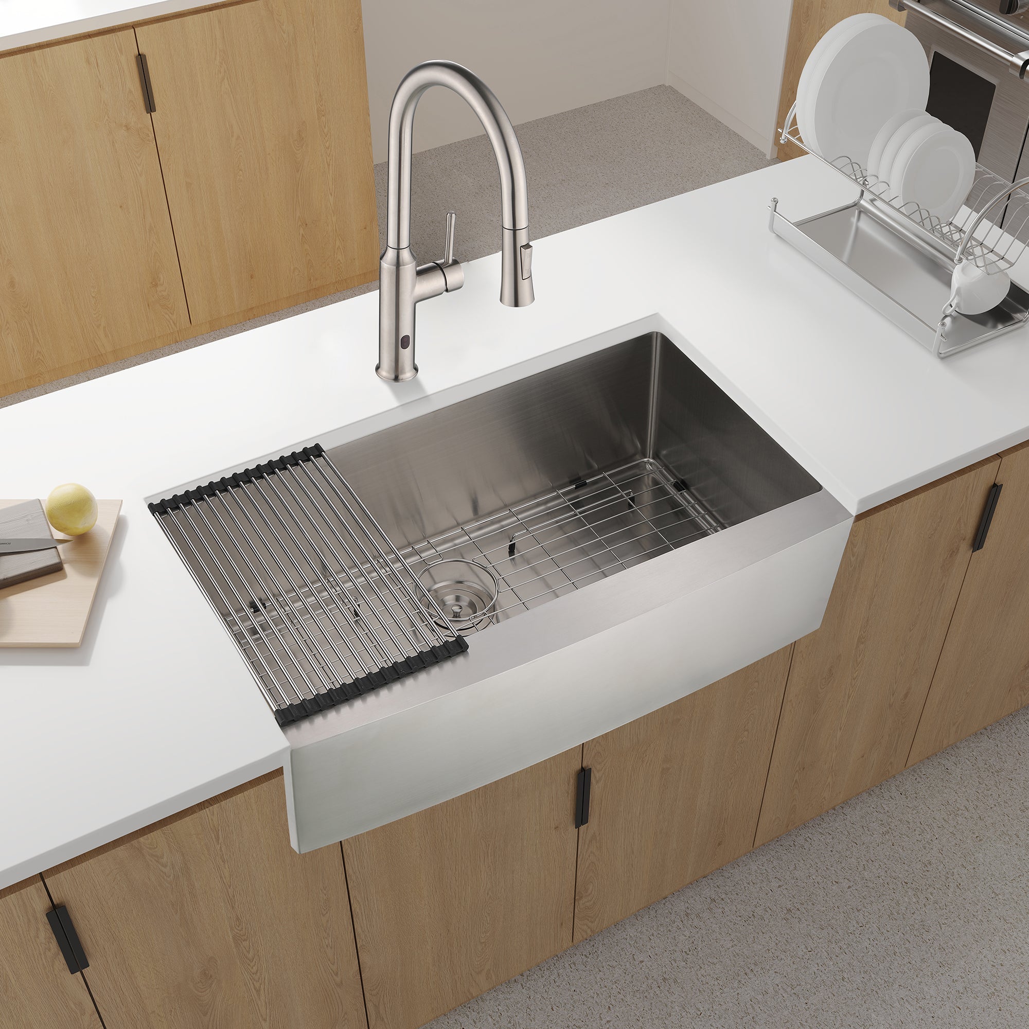 33'x21'x10'Farmhouse Apron Single Bowl Stainless Steel Kitchen Sink