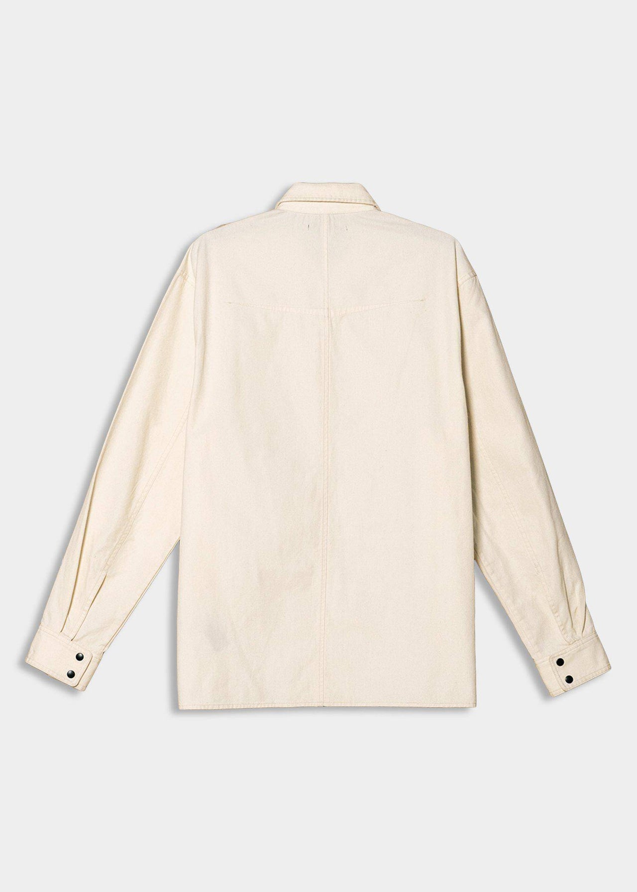 Men's Canvas Shirt With Bellow Pockets in Cream