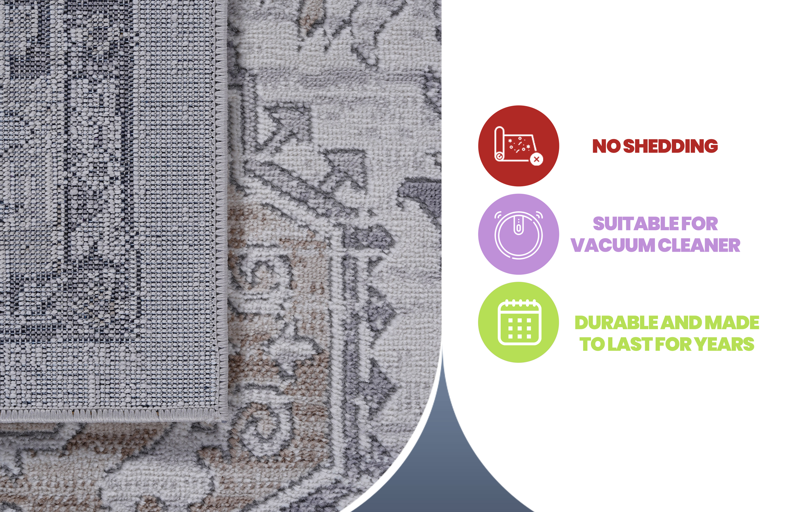 NAAR MARFI Collection 6X9 Ivory / Beige / Oriental Area Rug