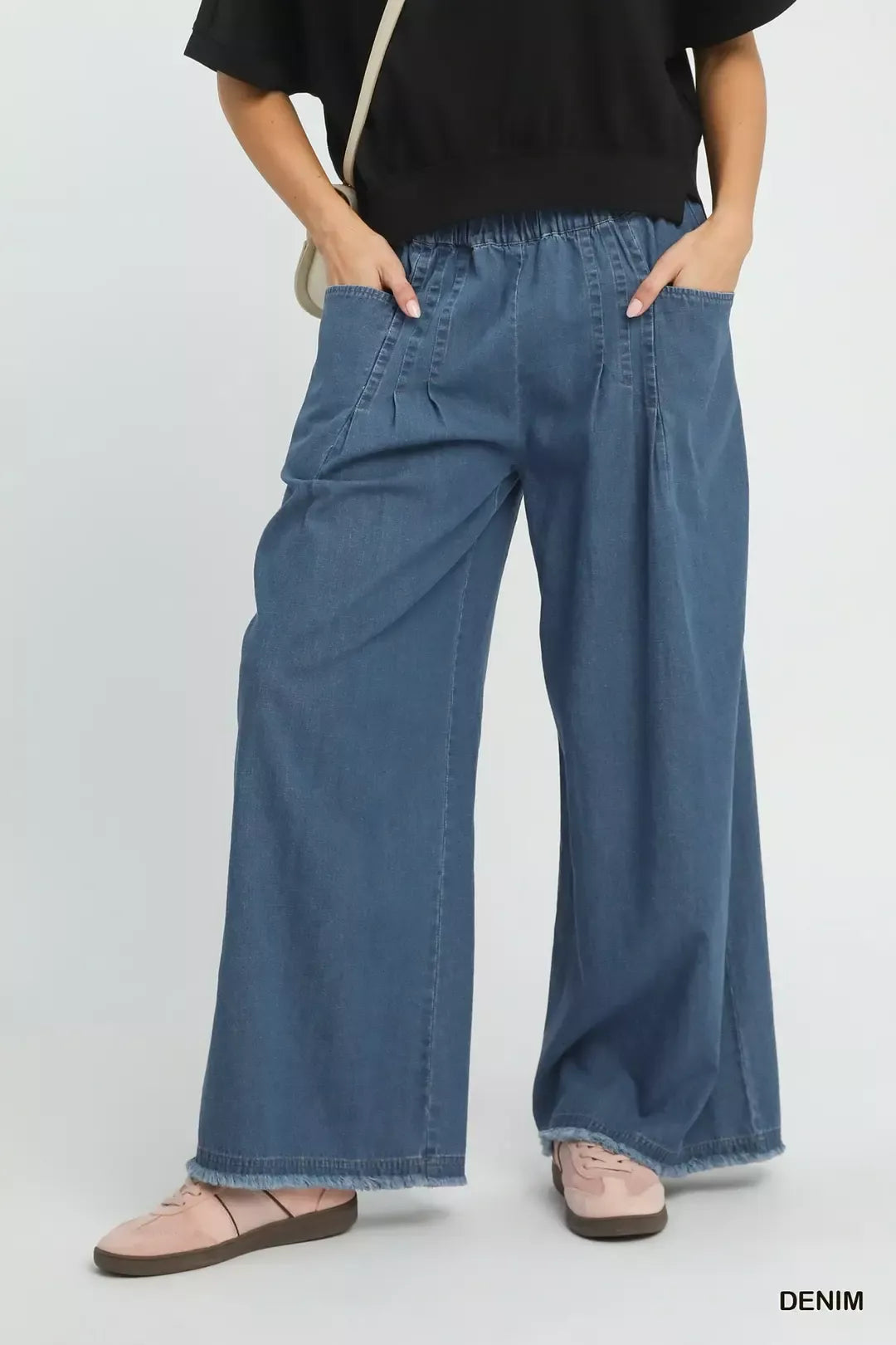 Umgee Stone Washed Wide Leg Pants