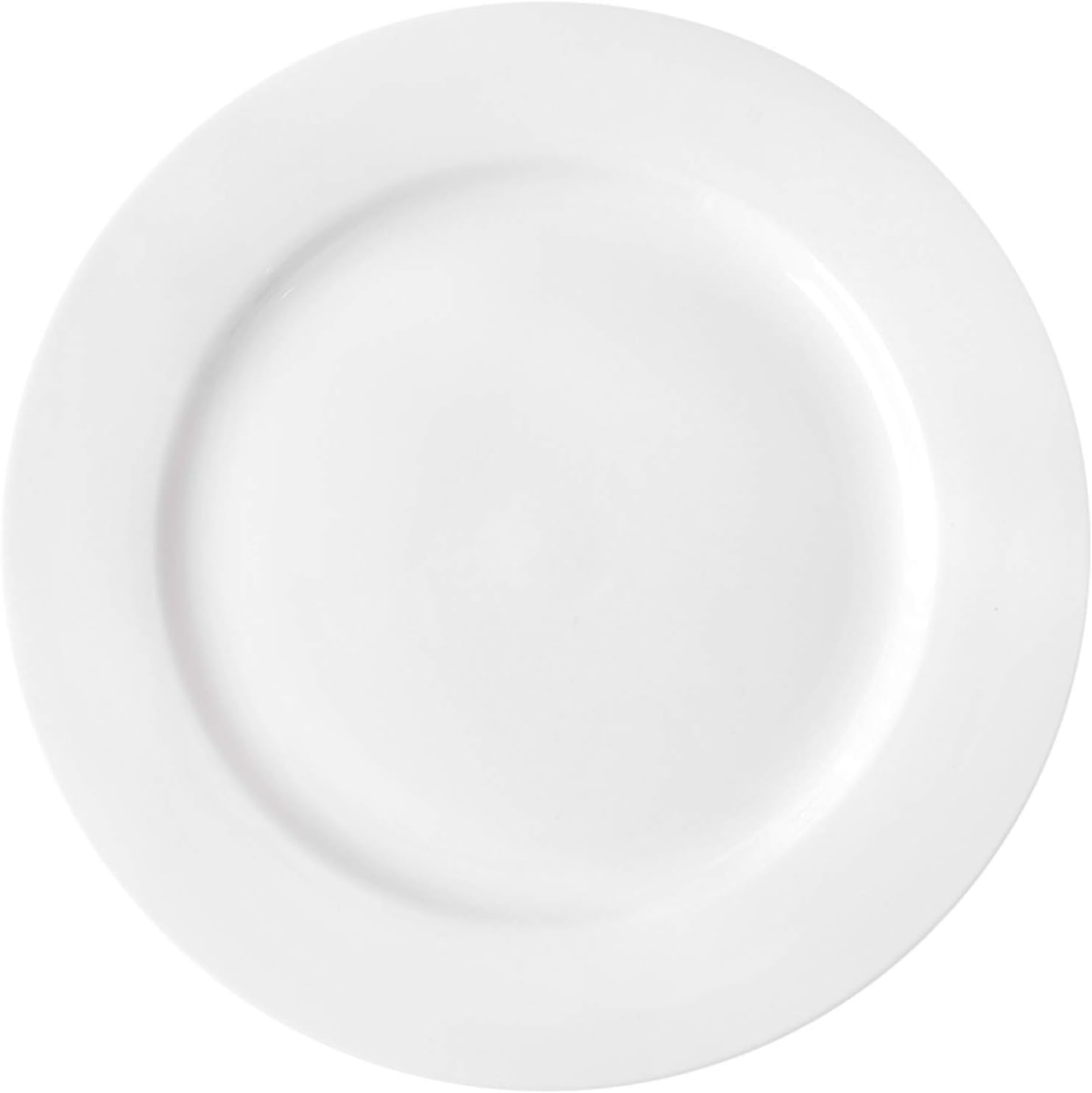 Foraineam 12 Pieces 8 Inch Round Porcelain Salad Plates Dessert Plate Set White Dinnerware Dish Serving Plates