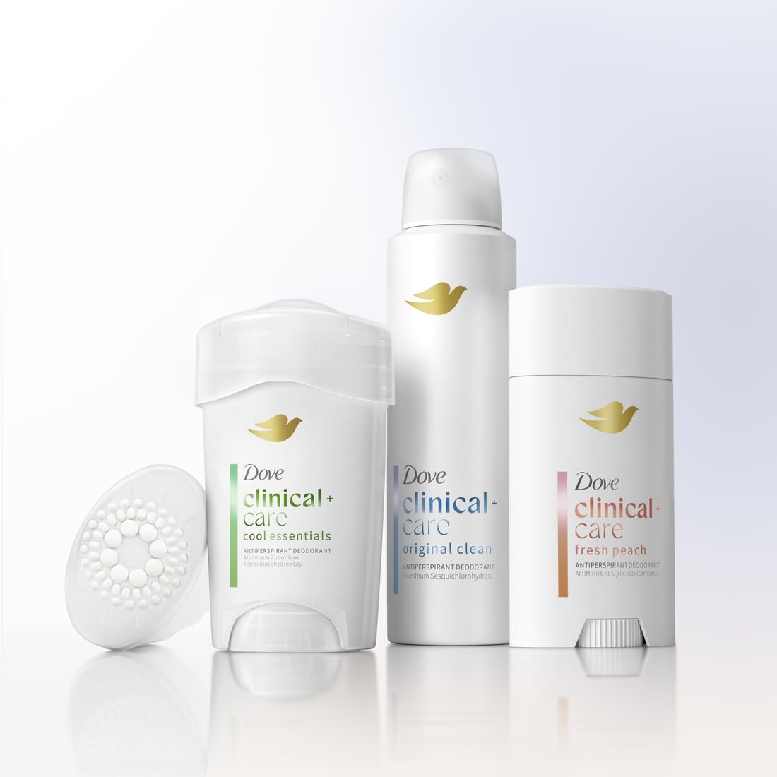 Dove Clinical + Care Antiperspirant Deodorant Invisible Solid Stick for Women Original Clean with Nourishing Serum 2.6 oz