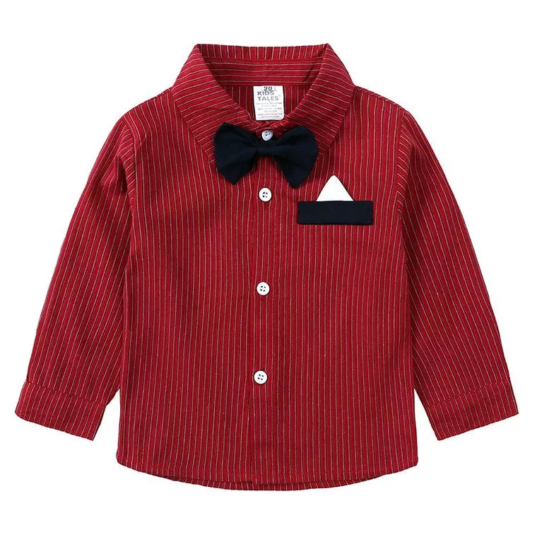 Children's Striped Shirt and Overall Set