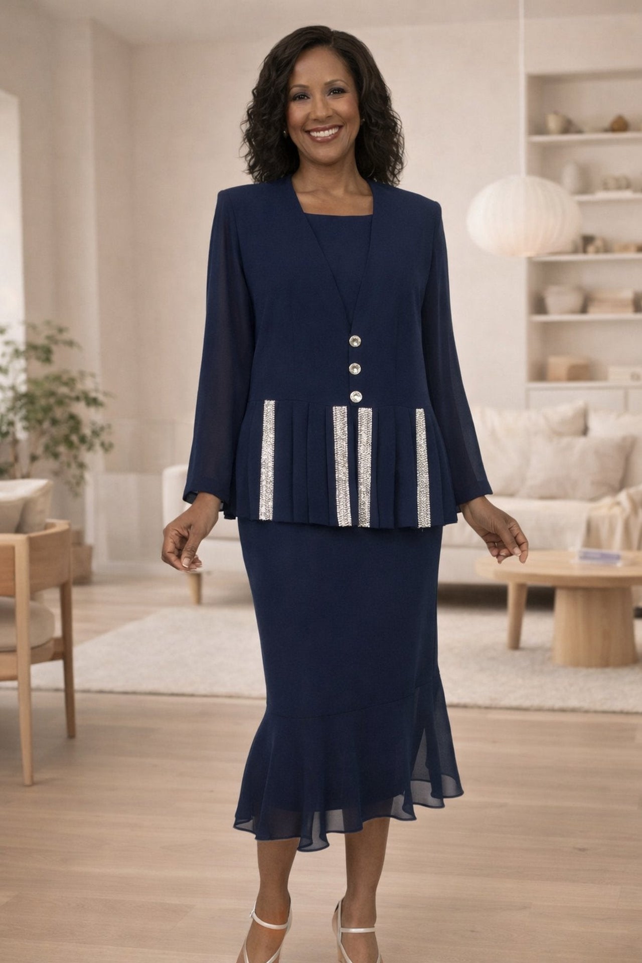 CLEARANCE - Hosanna 5267 Modest 3-Piece Set Ankle Length Dress (Size 3XL)