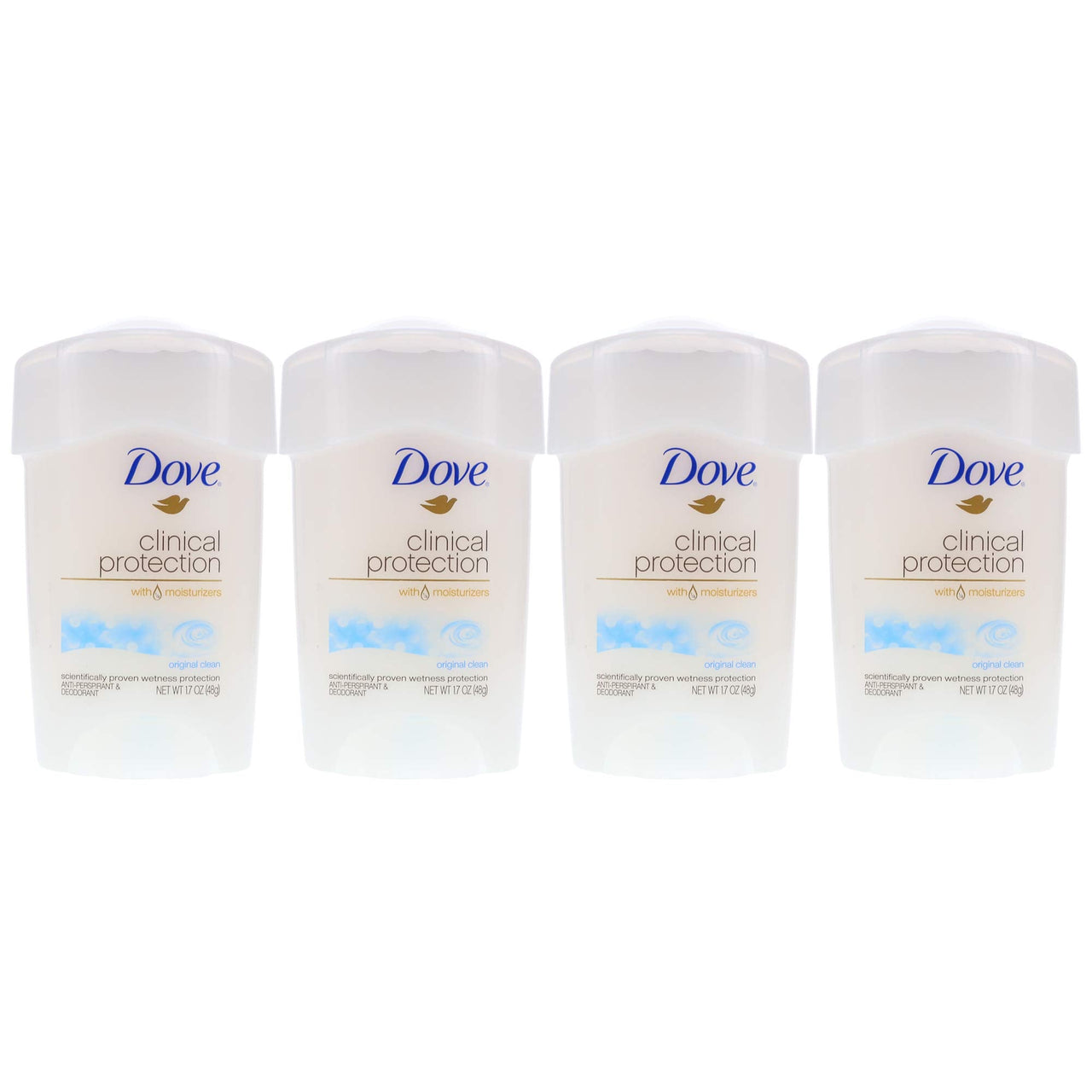 Dove Clinial Protection Deodorant Original Clean 1.7 oz (4 Pack) (Bundle)