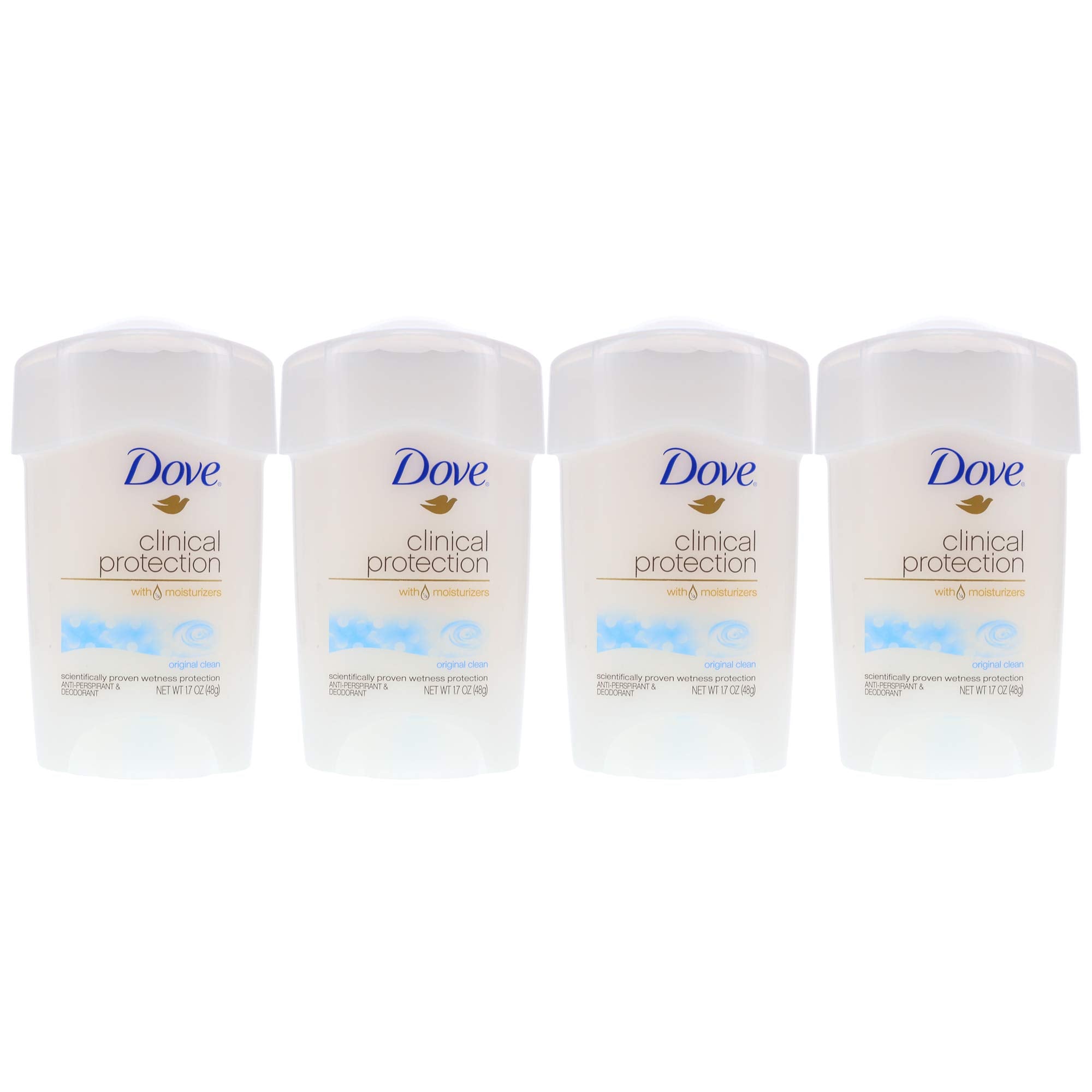 Dove Clinial Protection Deodorant Original Clean 1.7 oz (4 Pack) (Bundle)