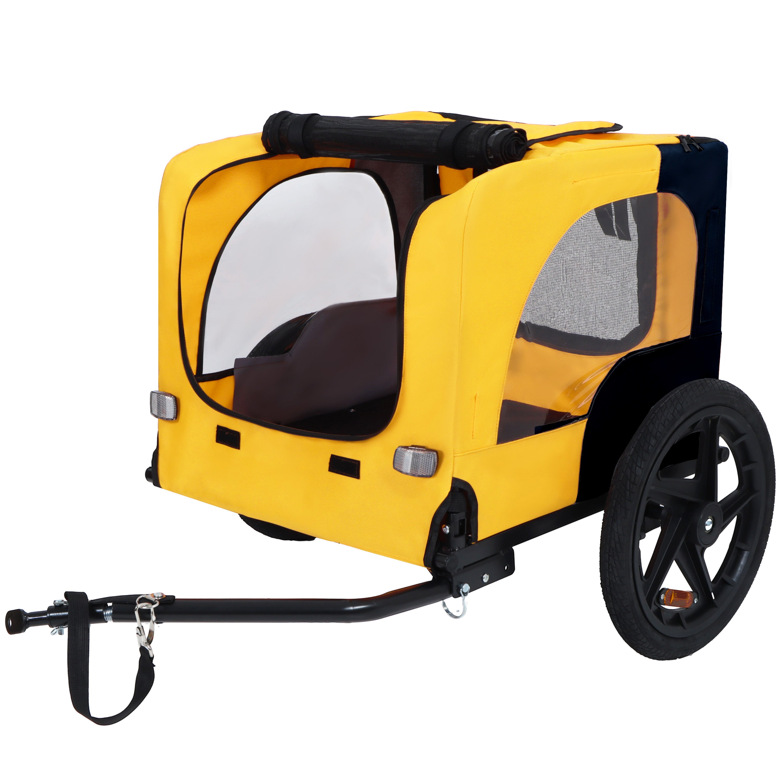 Pet Bike Trailer Dog Cart for Bicycle, Suitable for Small and Medium Pets, Easy Folding Cart Frame, Quick Release Wheel, Non-Slip Floor, Internal Leash