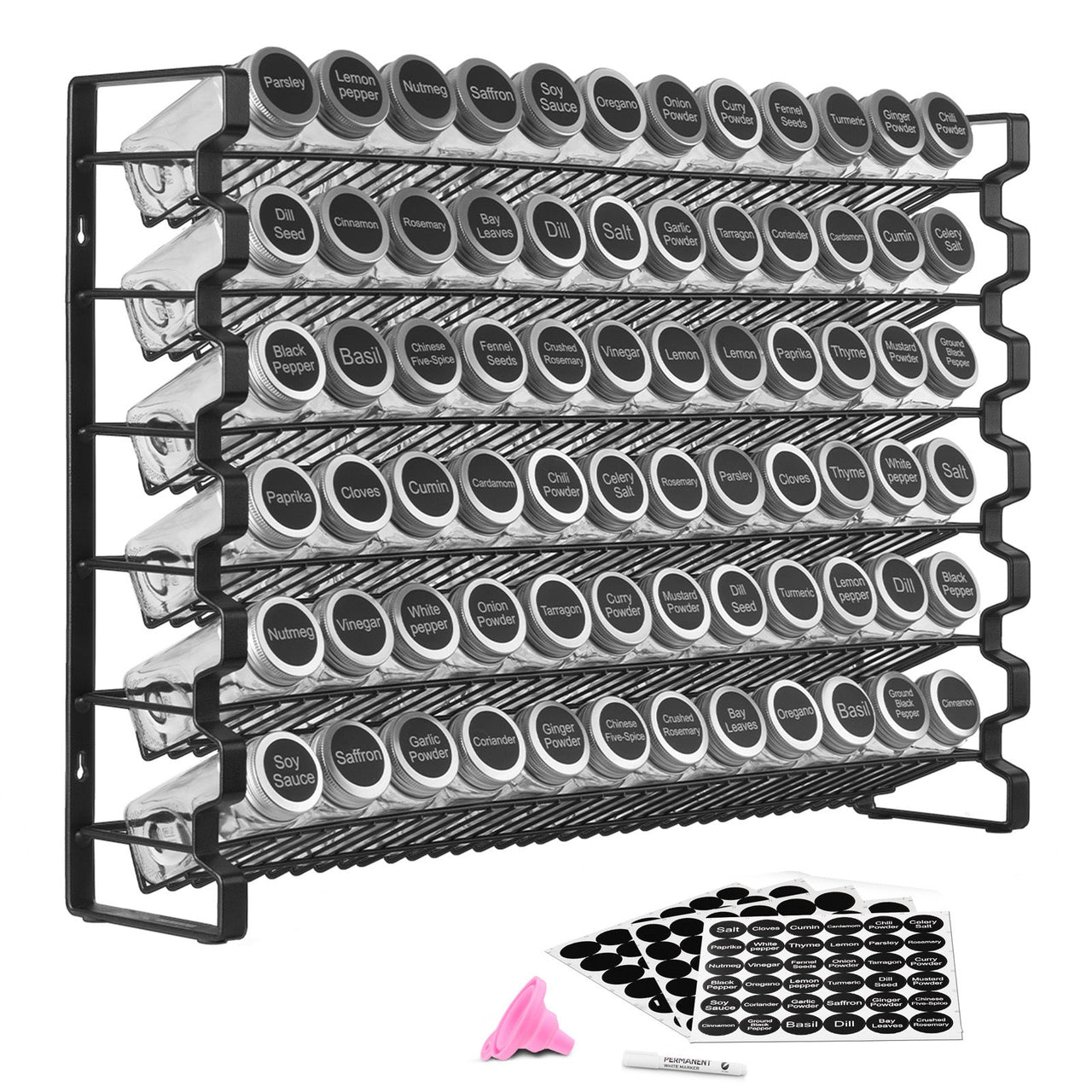 Spice Rack Organizer for Cabinet Seasoning Storage Set Wall Mounted 4 Pack