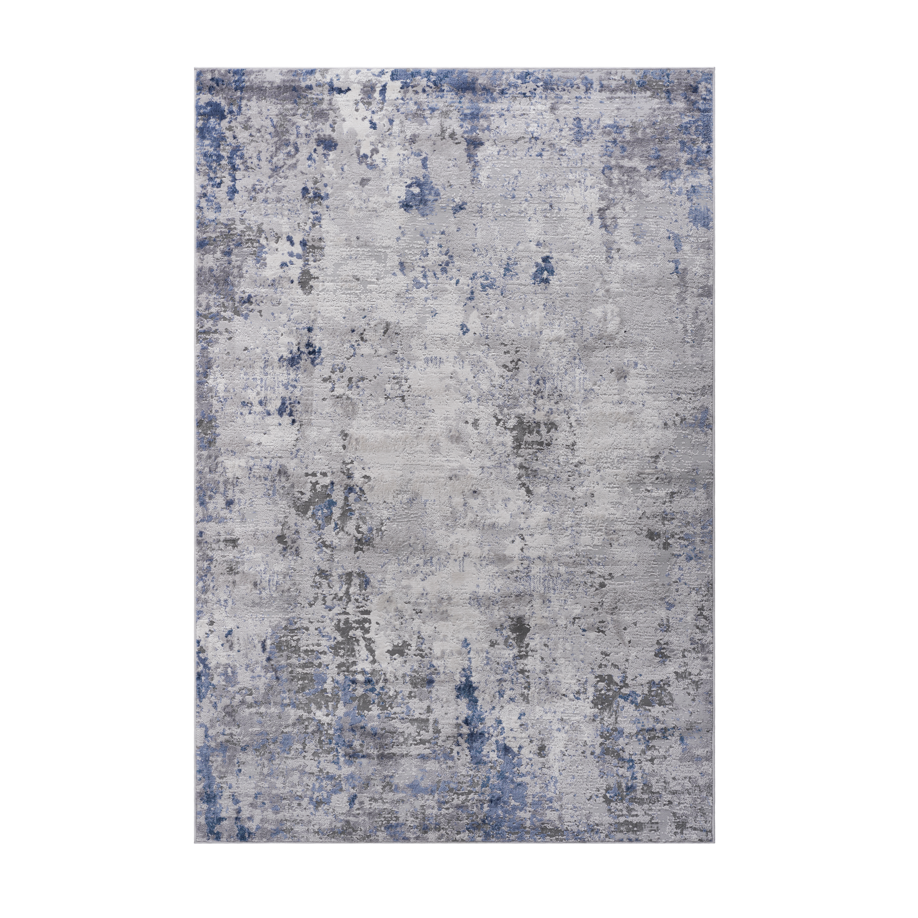 NAAR MARFI Collection 6X9 Silver / Blue / Abstract Area Rug