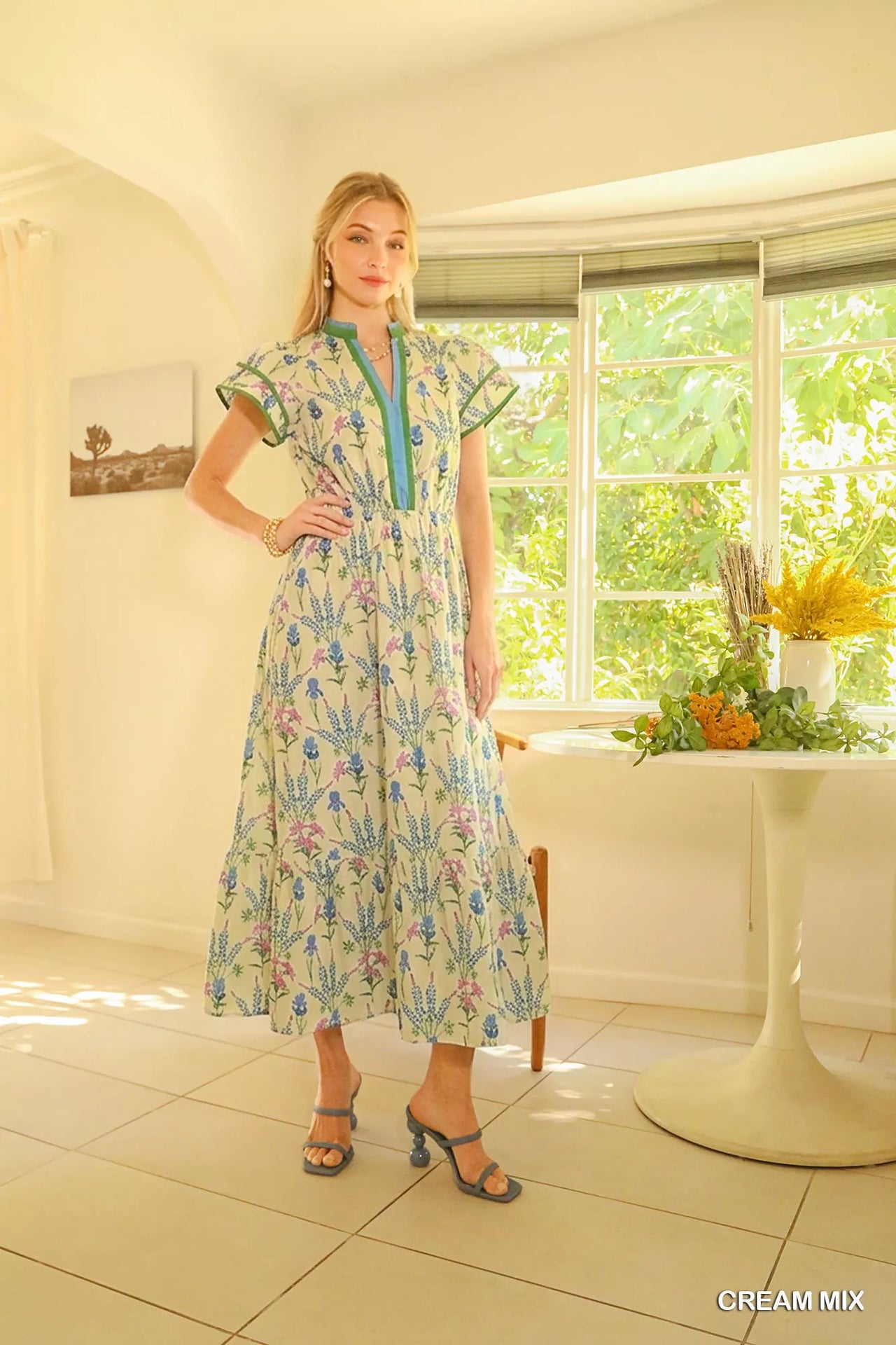 Umgee Mix Floral Midi Dress