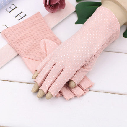 Summer Sun Protection Half Finger Gloves UV Protection Ultra-thin Driving