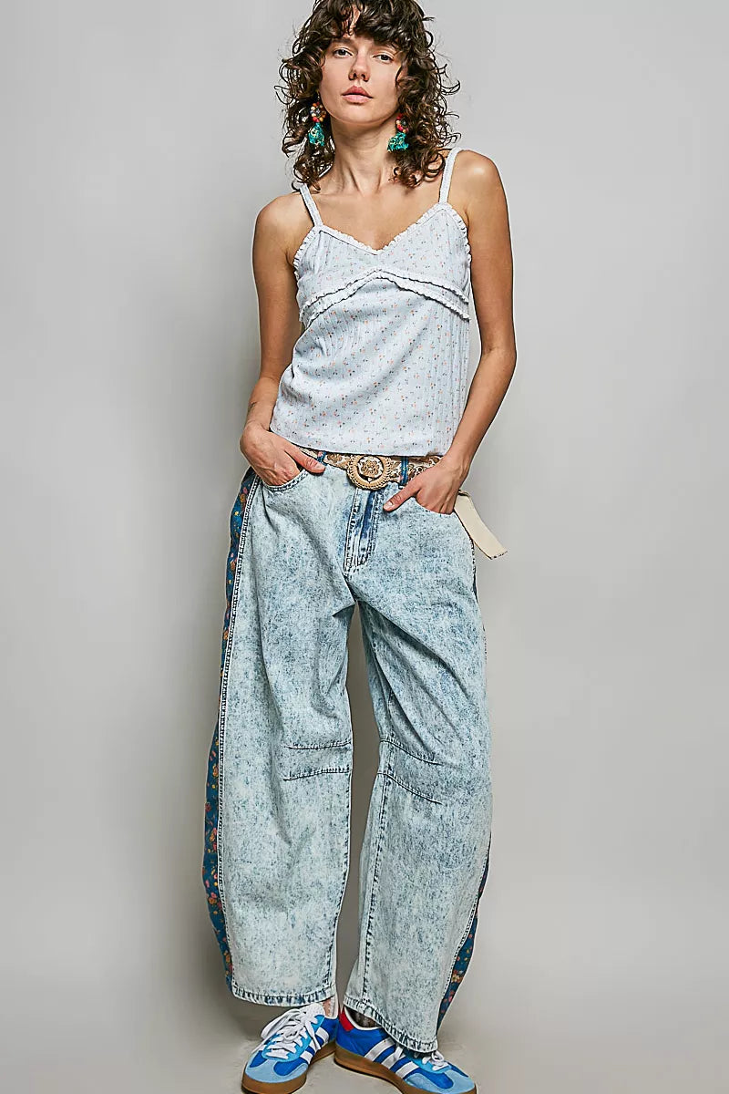 POL Floral Printed Lightweight Ribbed Knit Cami