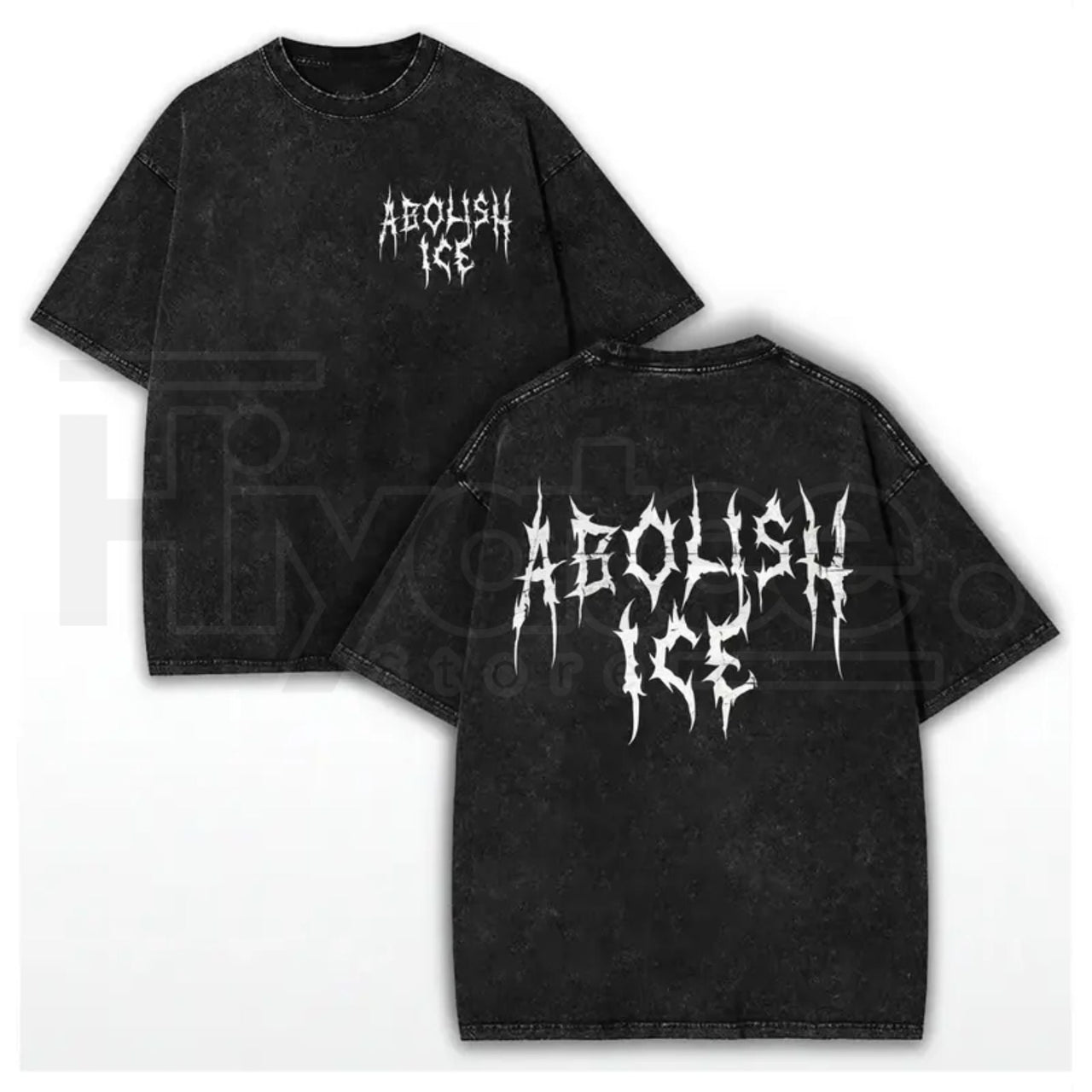 Abolish ICE Vintage Washed T-Shirt – Bold Slogan Graphic Heavy Cotton Streetwear Tee