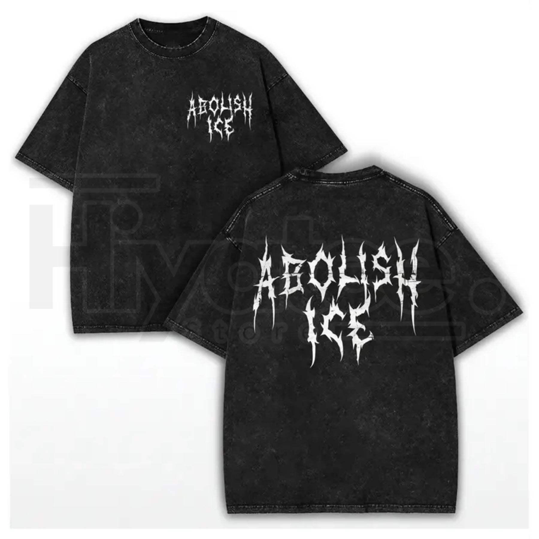 Abolish ICE Vintage Washed T-Shirt – Bold Slogan Graphic Heavy Cotton Streetwear Tee