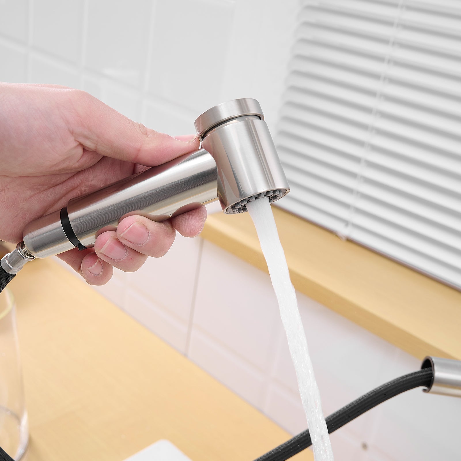 Sink Faucet, Black Kitchen Faucets with Pull out Sprayer, Bathroom Sink Faucets Mini Bar Prep Faucet