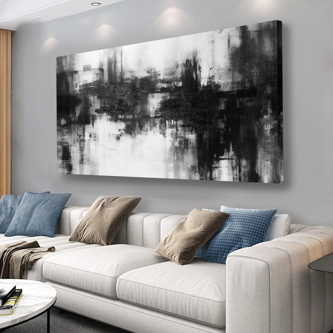 VHMING Black Abstract Wall Art Decor Black and White Painting Pop Culture Wall art Rock Room Decor Art Canvas Wall Decoration Artwork for Bedroom Home Office Dining Room Decoration 24
