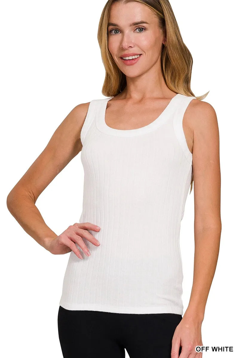 Zenana Melange Rib Tank Top