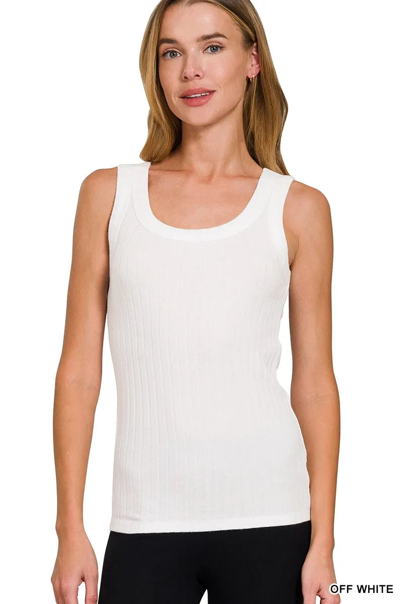 Zenana Melange Rib Tank Top
