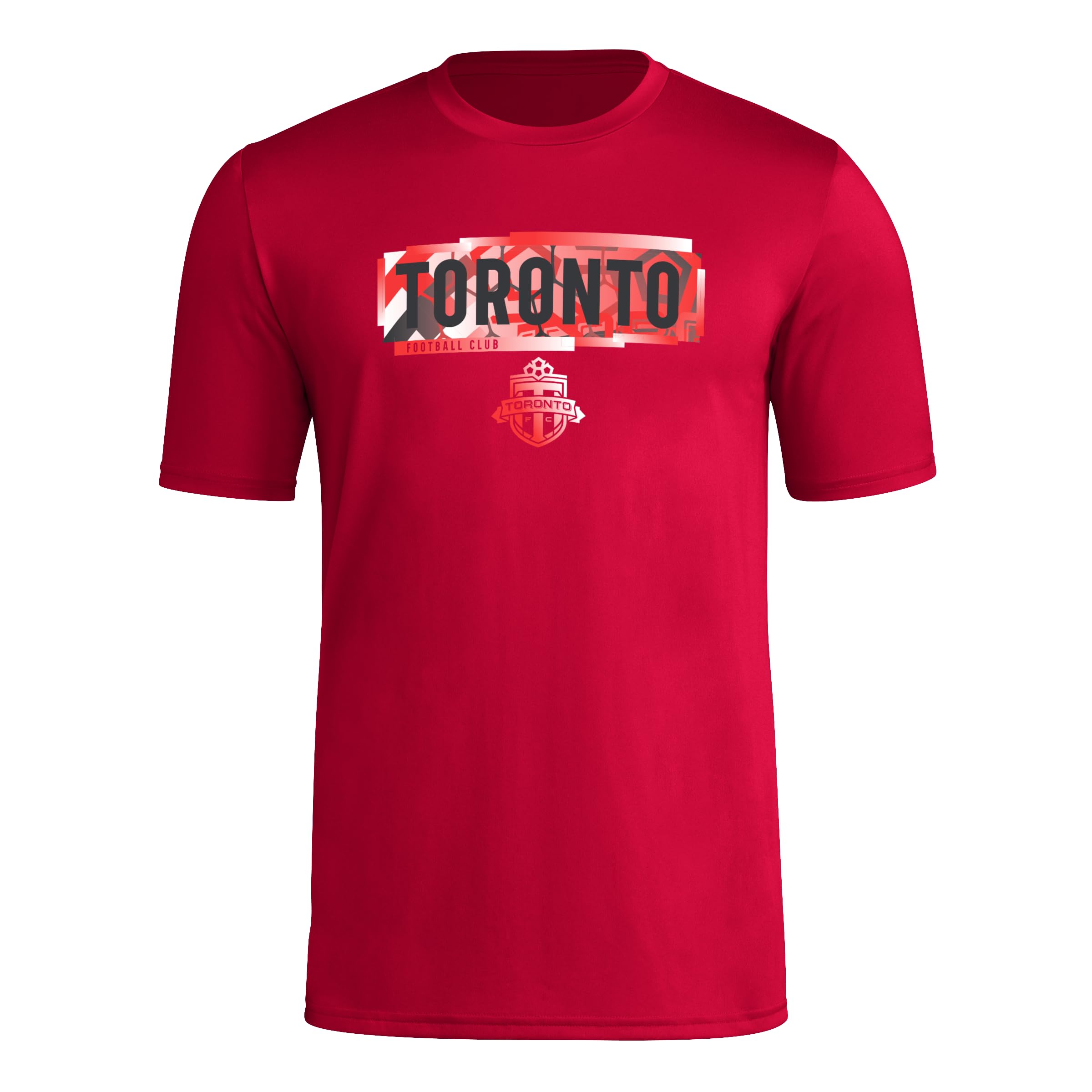 adidas Mens Short Sleeve Pre-Game T-Shirt Team Power Red/Toronto Fc Large