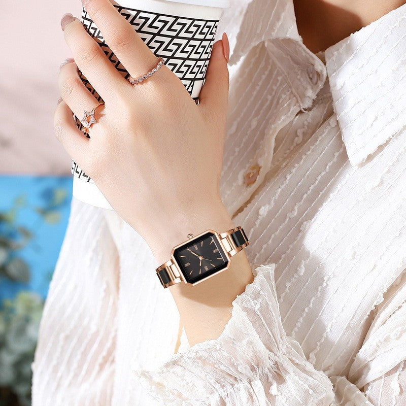 Women's Fashion Ceramic Square Watch